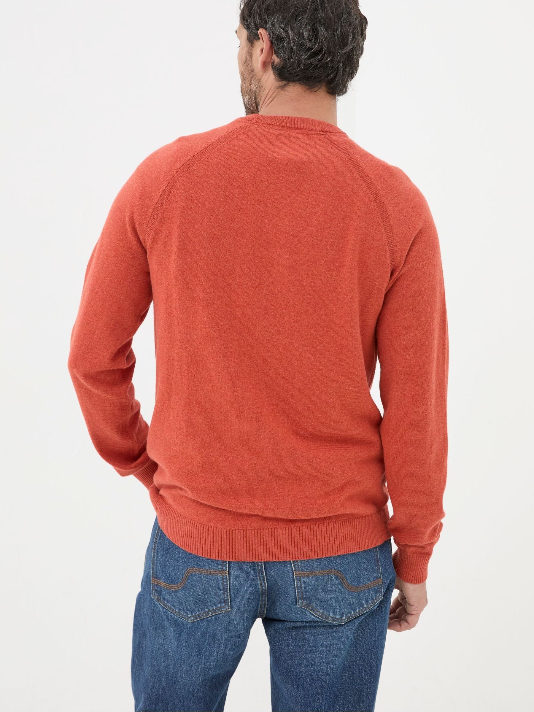 Rye Orange Cotton Cashmere Crew Neck Jumper - Image 2 of 5