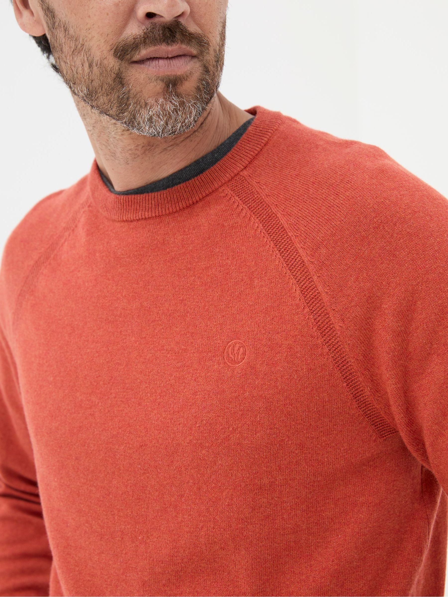 Rye Orange Cotton Cashmere Crew Neck Jumper - Image 4 of 5