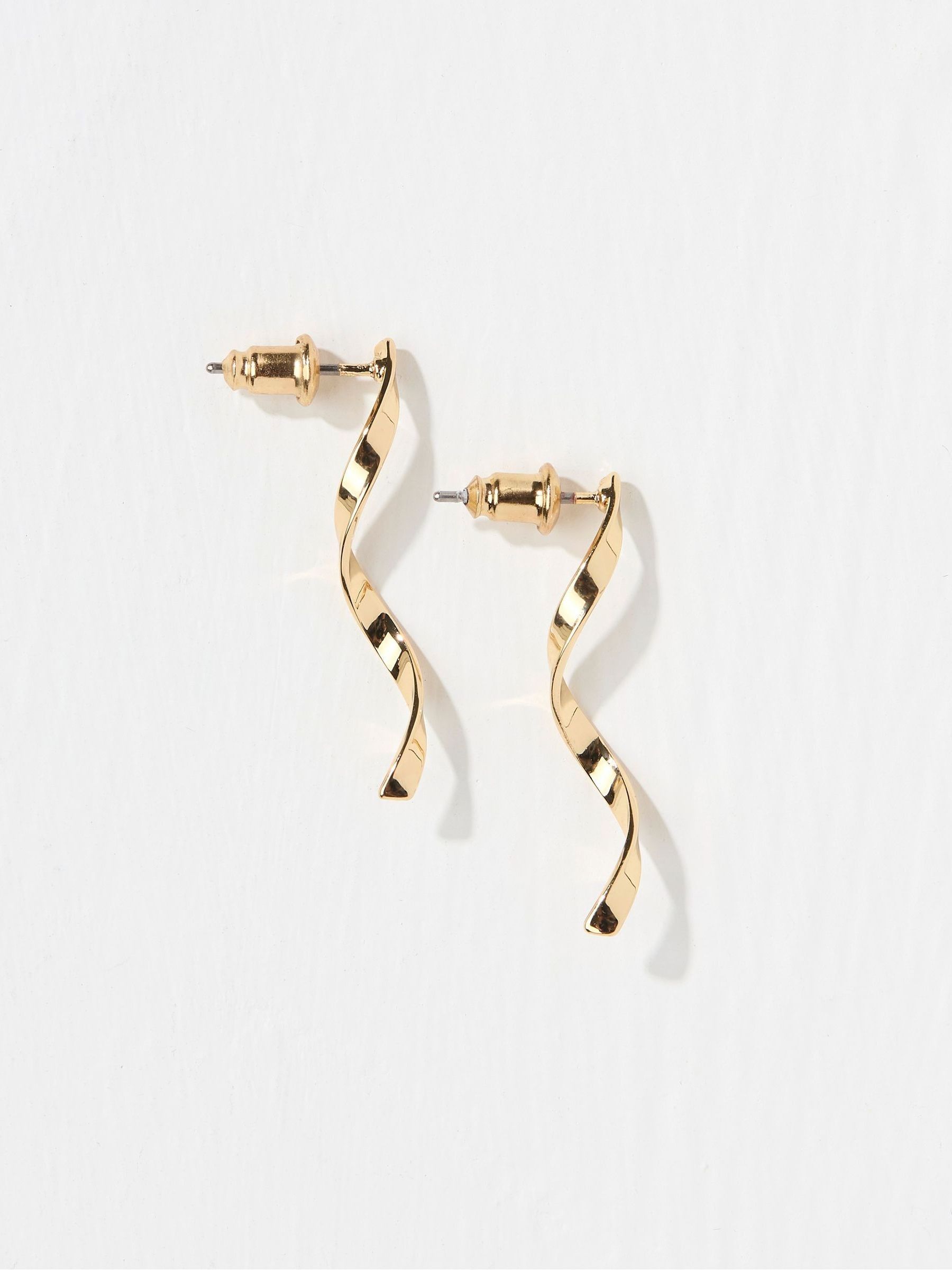 Gold Tone Abstract Drop Earrings - Image 1 of 2