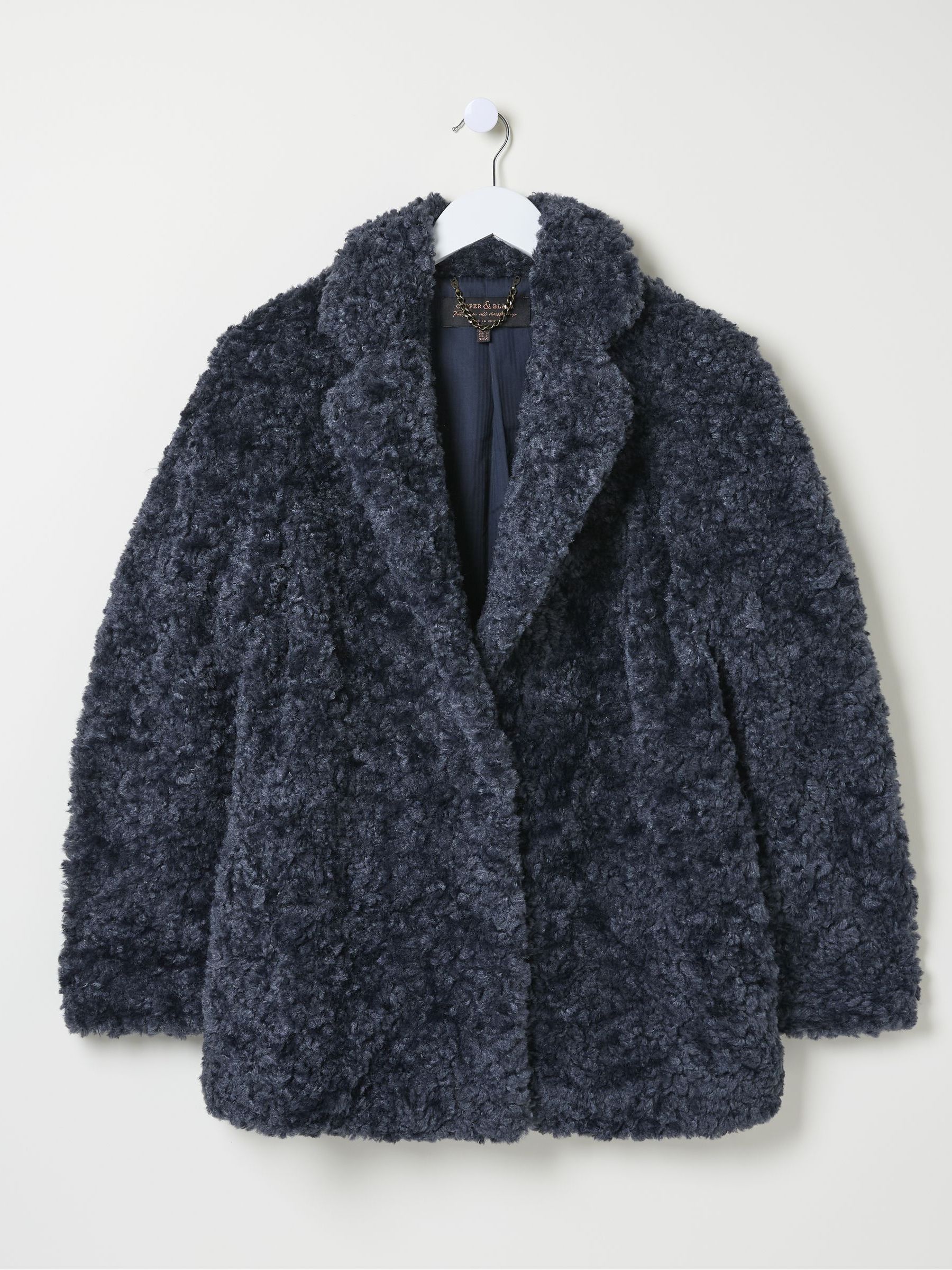 Maggie Blue Short Teddy Coat - Image 6 of 6