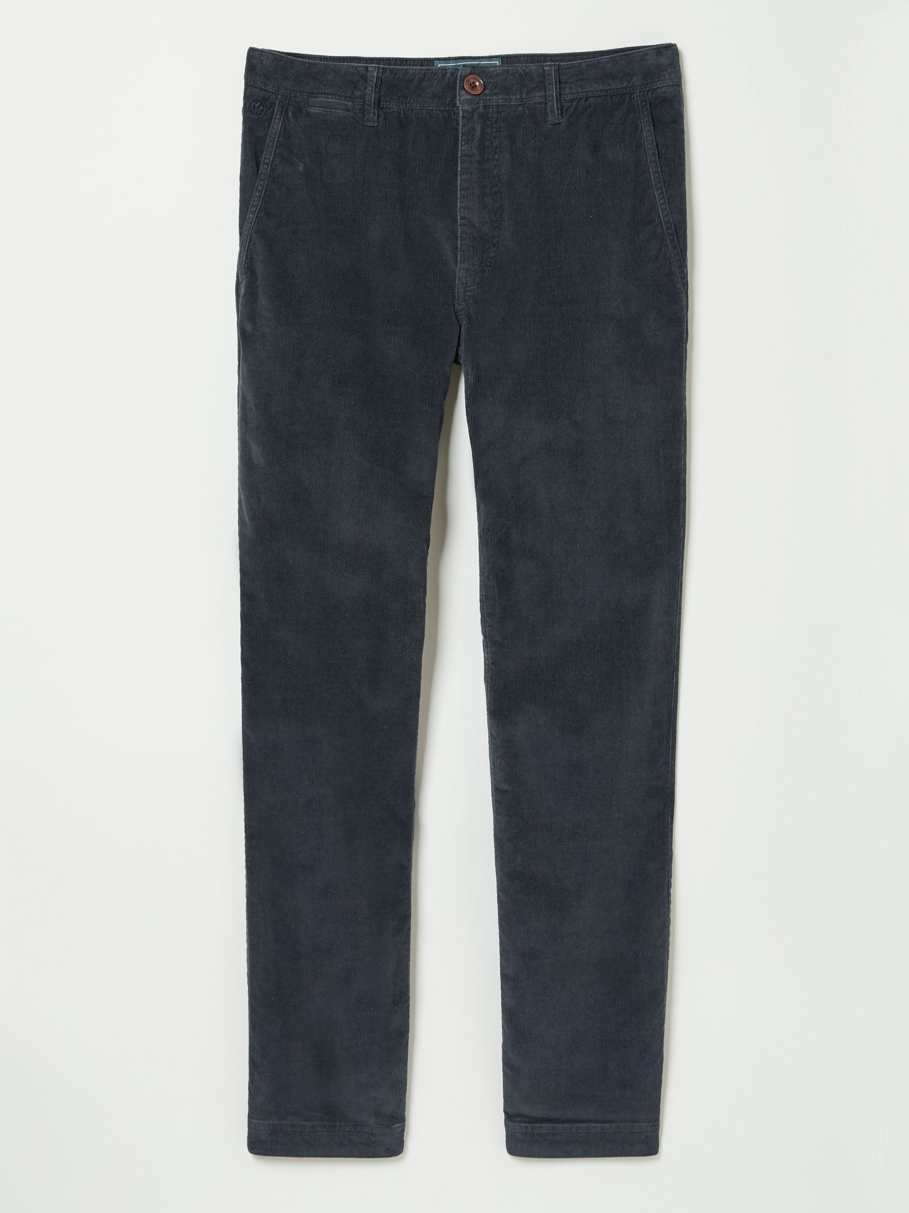 Blue Navy Straight Cord Trousers - Image 5 of 5