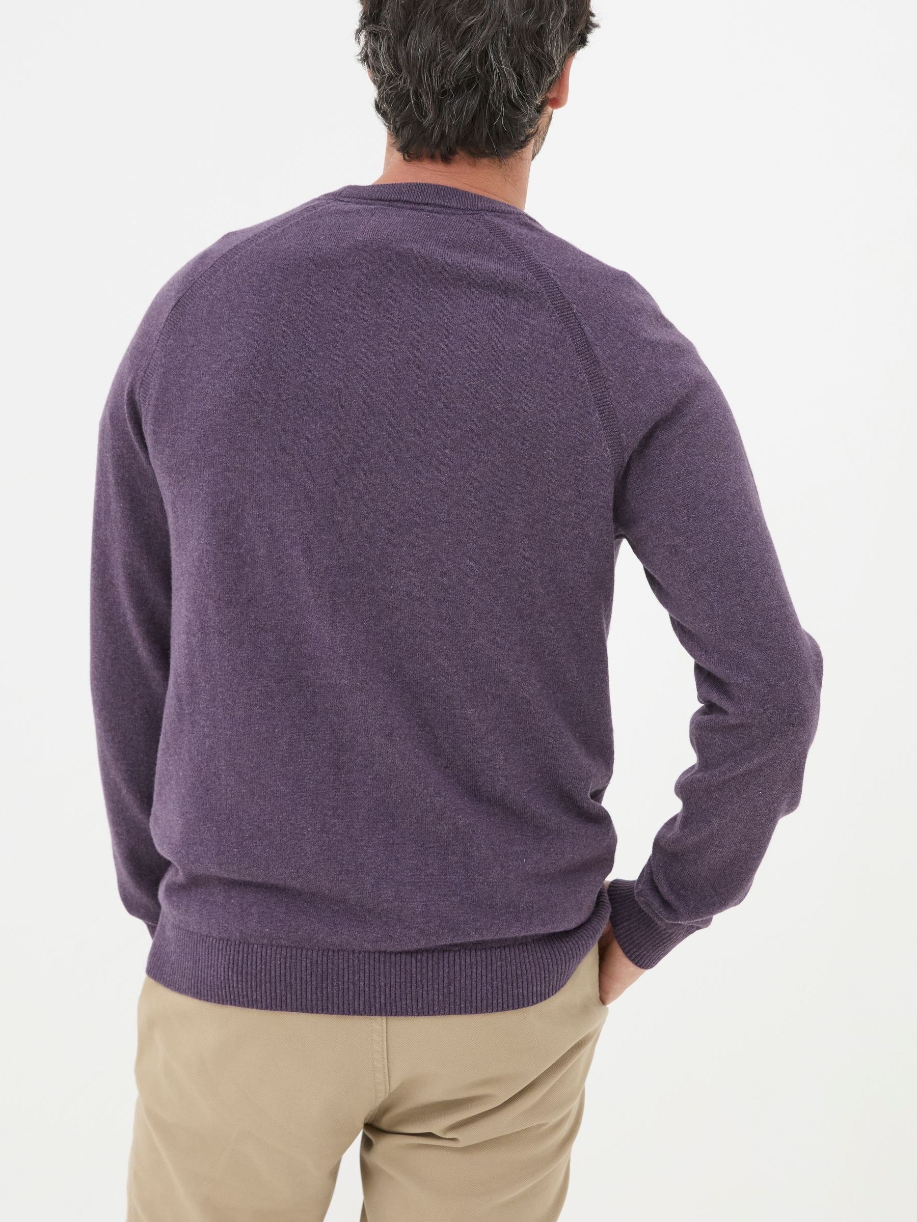 Rye Purple Cotton Cashmere Crew Neck Jumper - Image 2 of 5