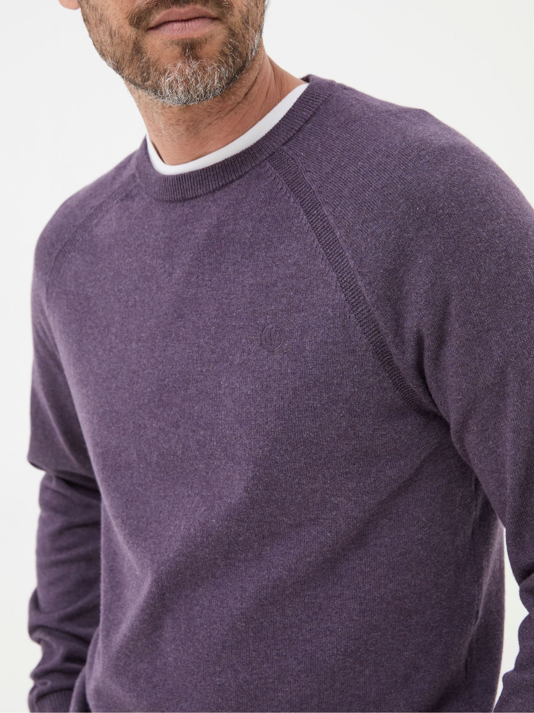 Rye Purple Cotton Cashmere Crew Neck Jumper - Image 4 of 5