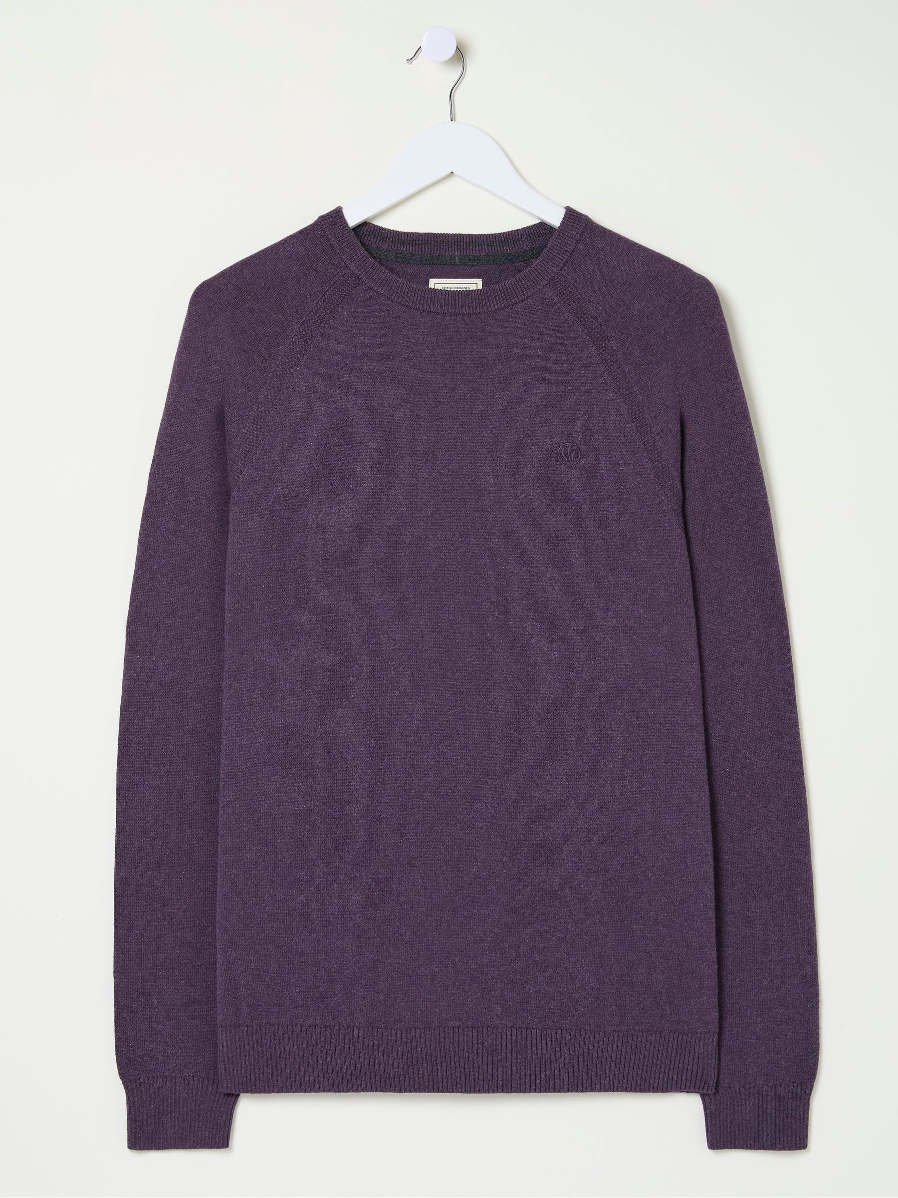 Rye Purple Cotton Cashmere Crew Neck Jumper - Image 5 of 5