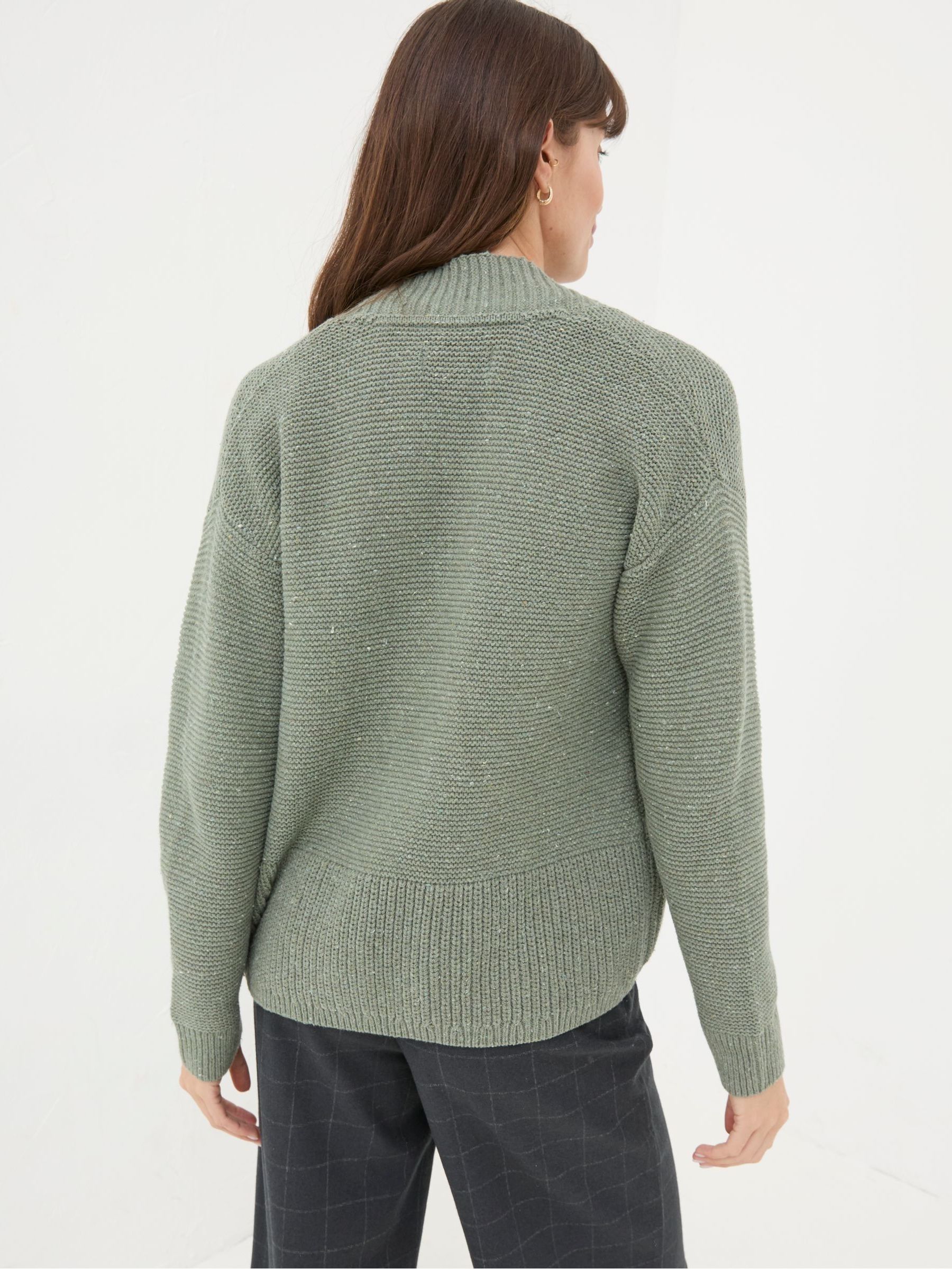 Clara Khaki Green Cotton Cardigan - Image 2 of 4