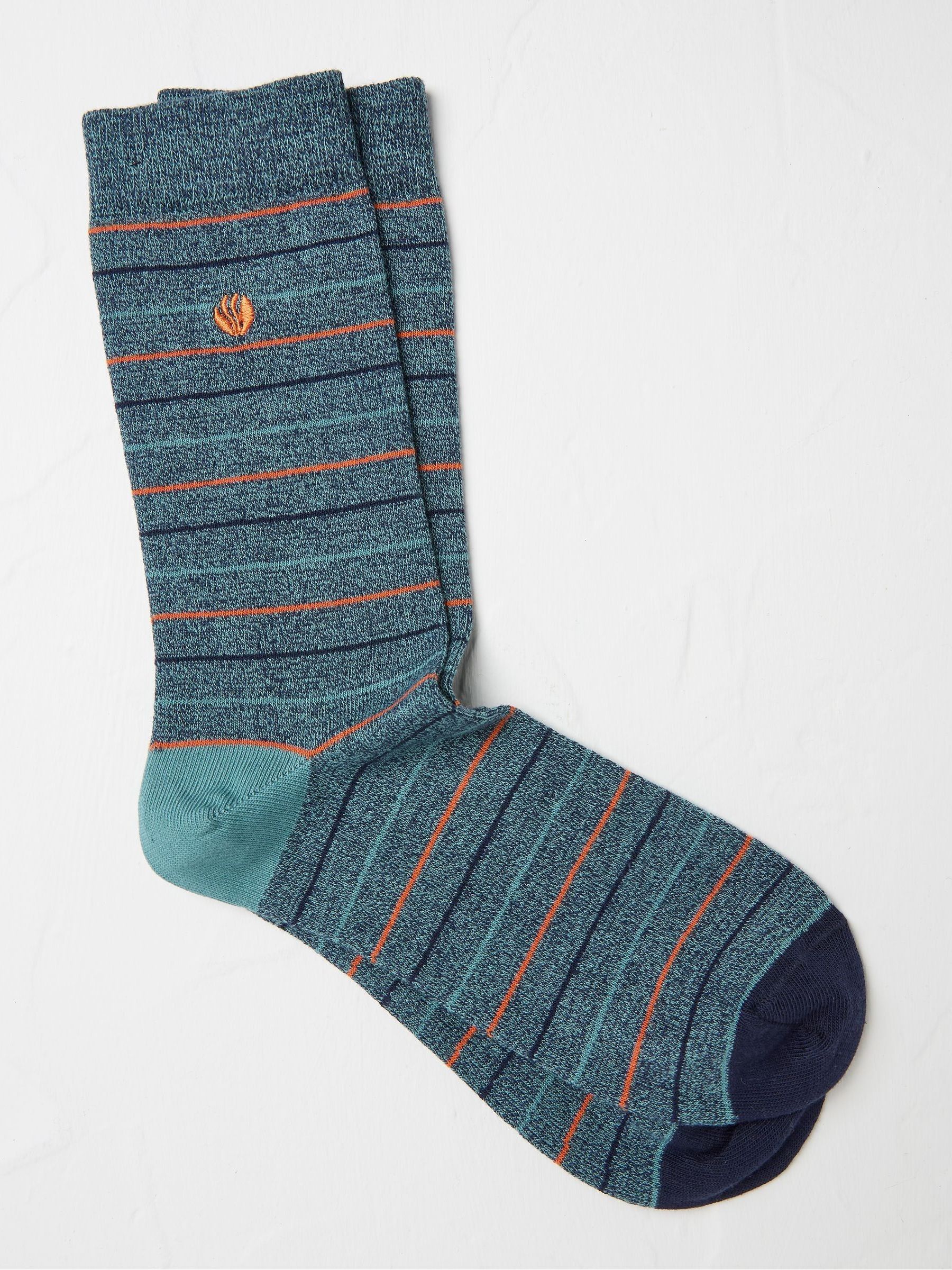 Green Stripe Men's Socks 1 Pack - Image 1 of 2