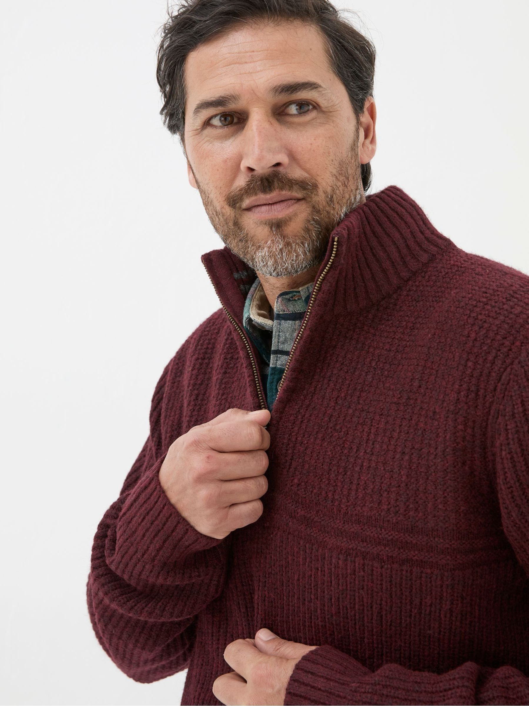 Calder Burgundy Red Half Neck Jumper - Image 3 of 5