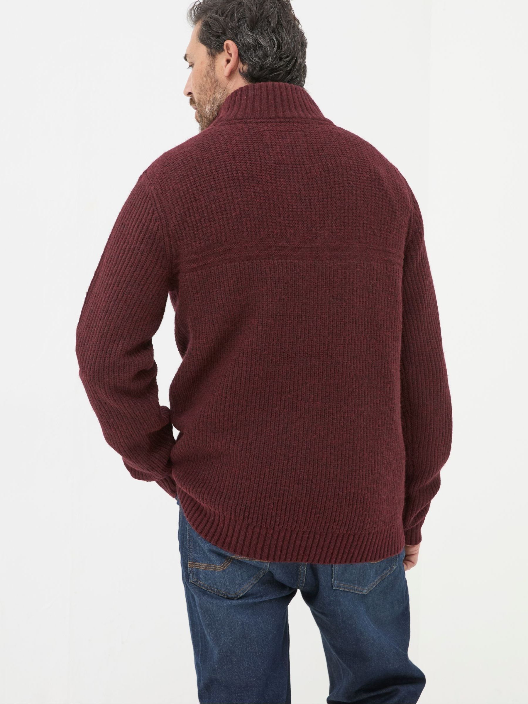 Calder Burgundy Red Half Neck Jumper - Image 2 of 5 Calder Burgundy Red Half Neck Jumper - Image 2 of 5