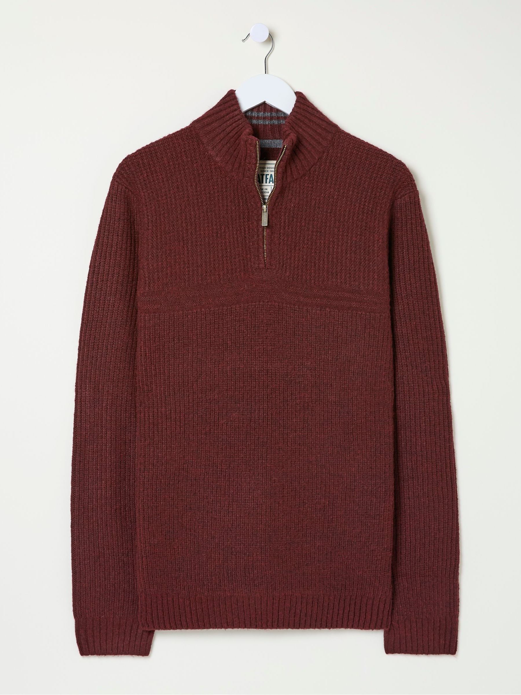 Calder Burgundy Red Half Neck Jumper - Image 5 of 5 Calder Burgundy Red Half Neck Jumper - Image 5 of 5