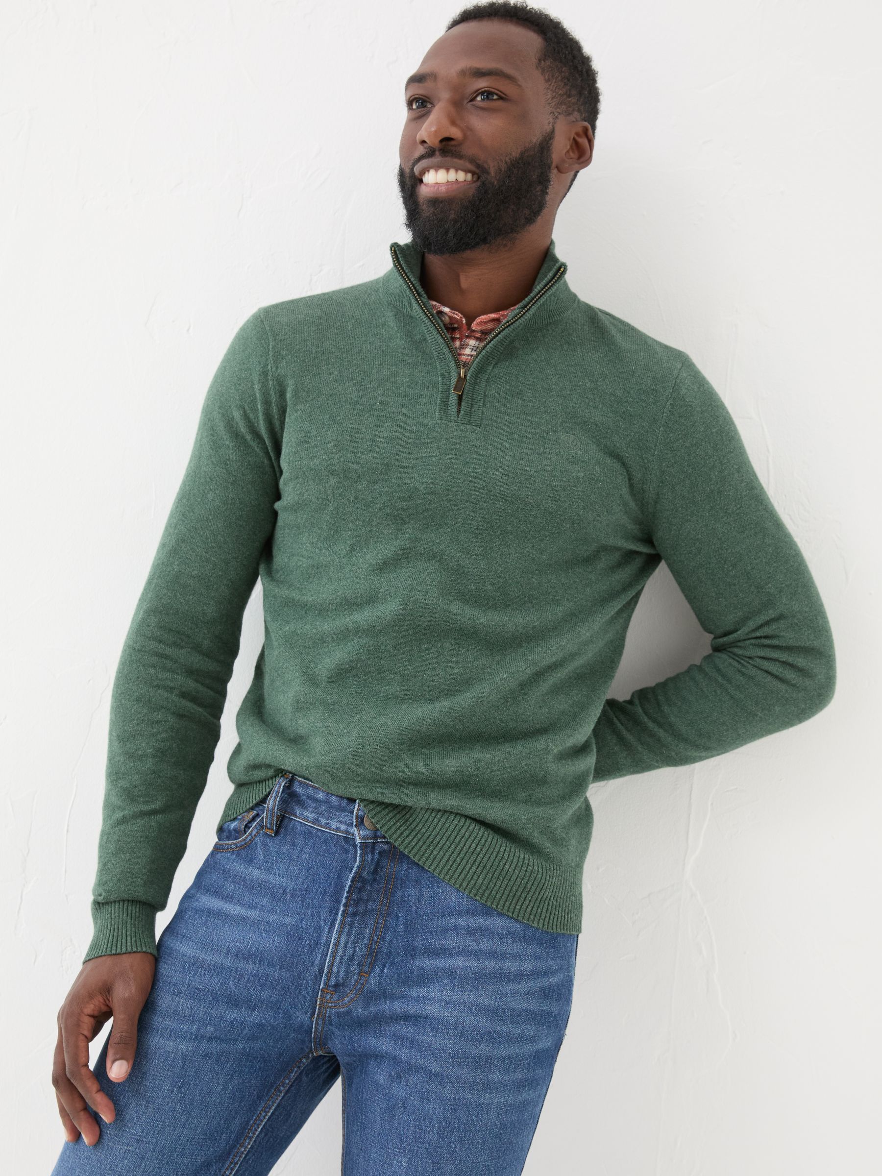 Rye Dark Green Half-Neck Jumper - Image 1 of 5