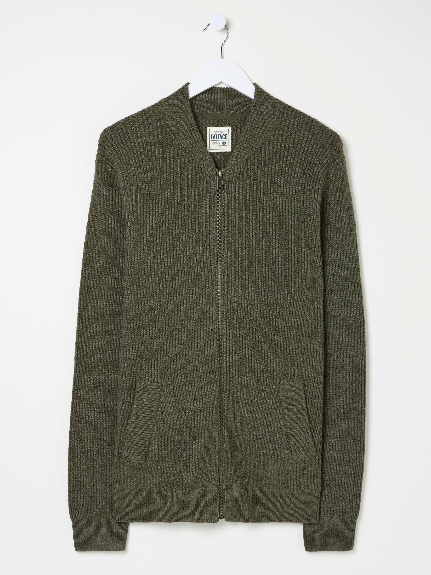 Khaki Green Knitted Bomber Cardigans - Image 5 of 5