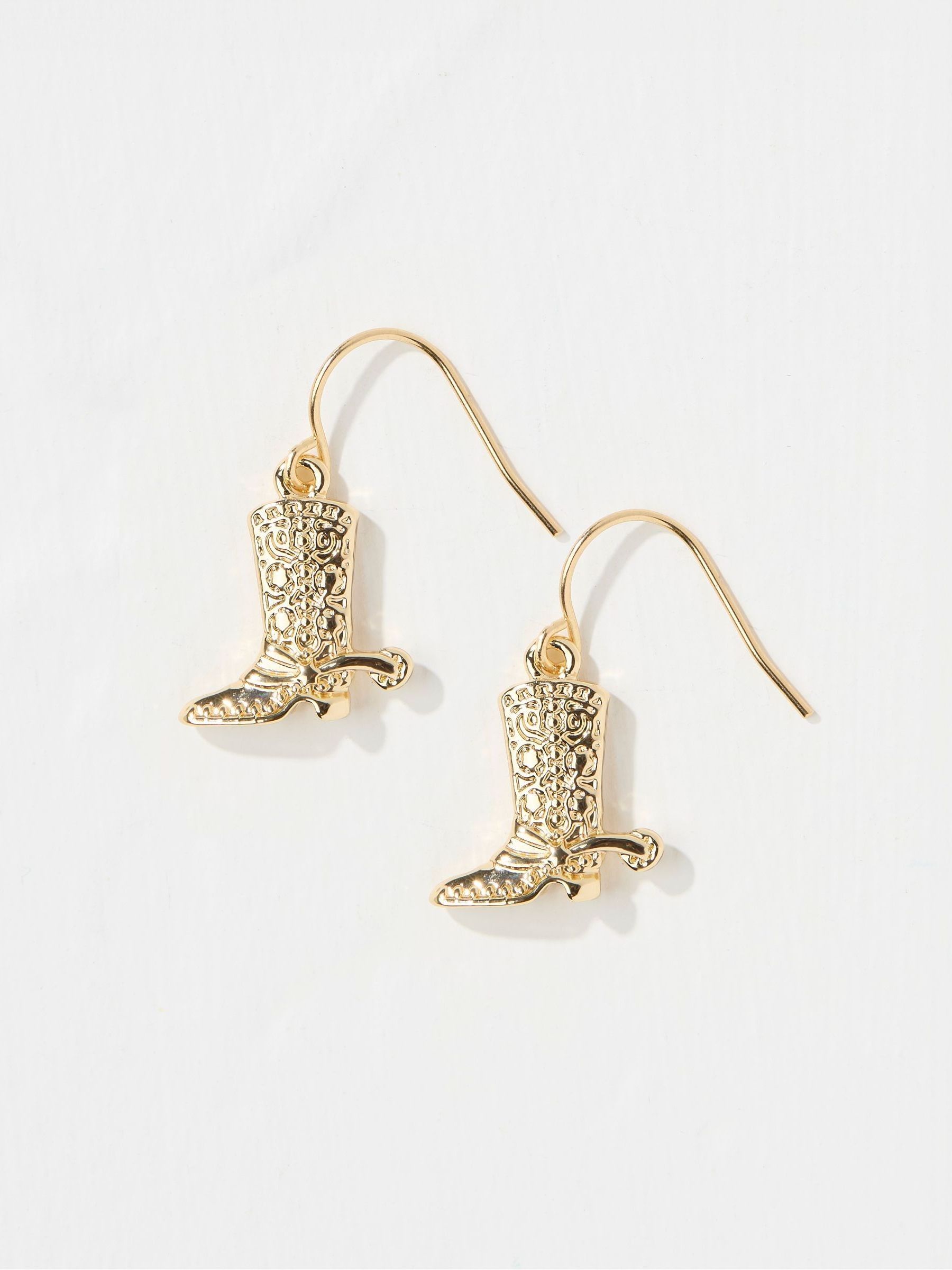 Gold Tone Cowboy Boot Earrings - Image 1 of 2