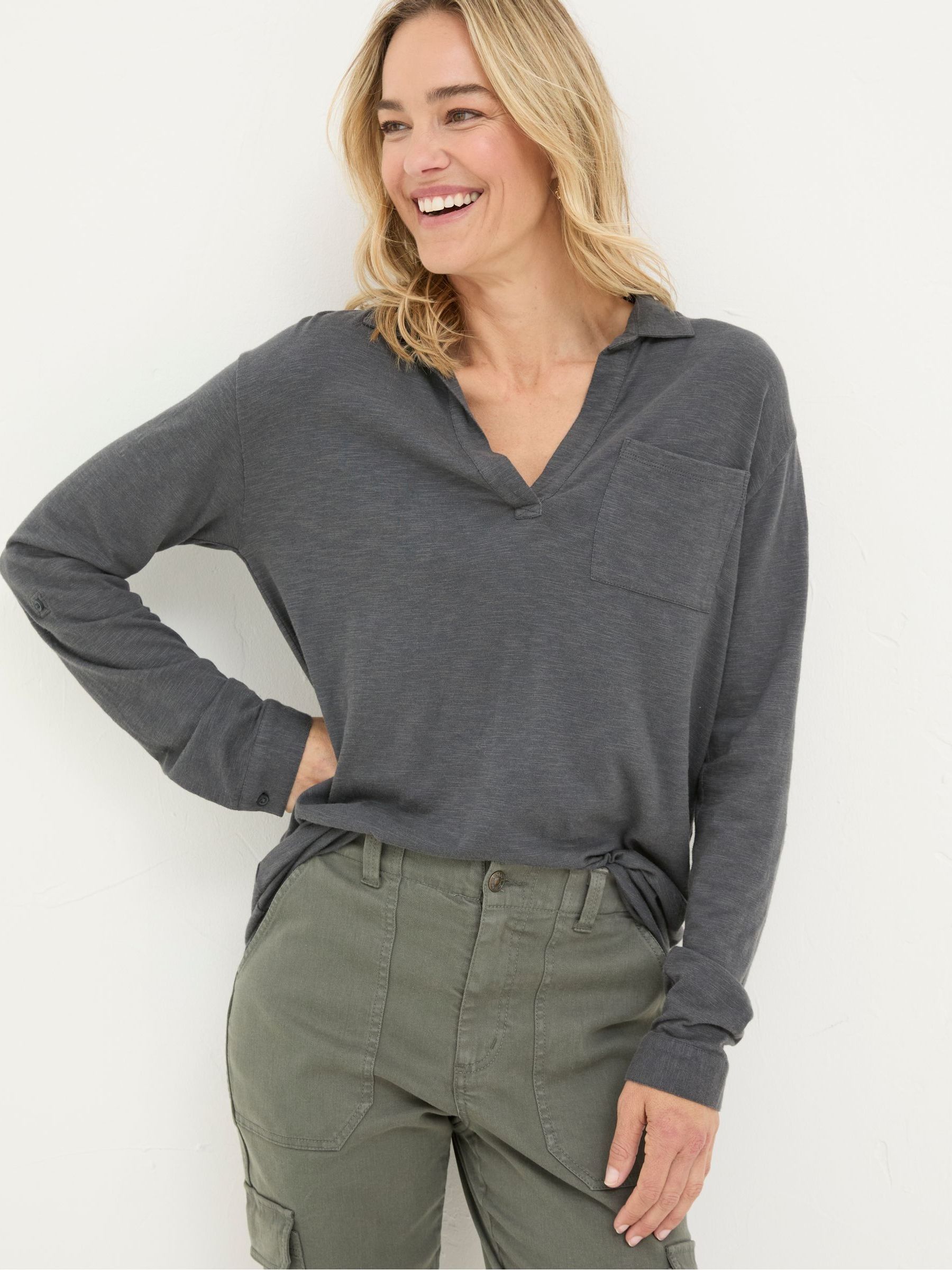 Paige Grey Jersey Shirt - Image 1 of 6