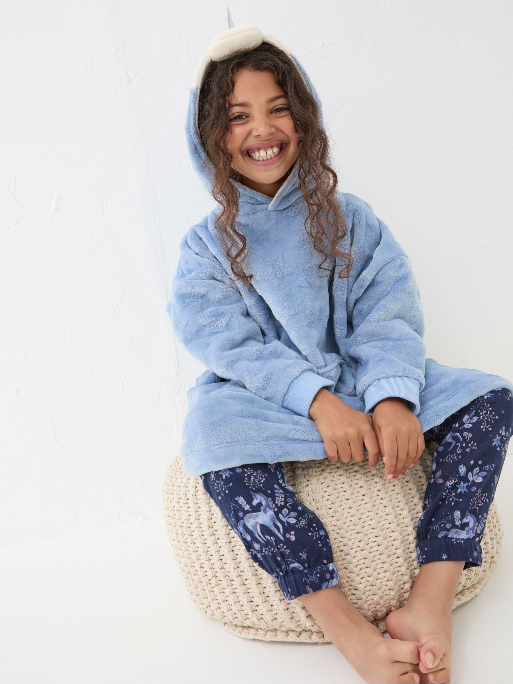 Blue Unicorn Oversized Hoodie - Image 3 of 5
