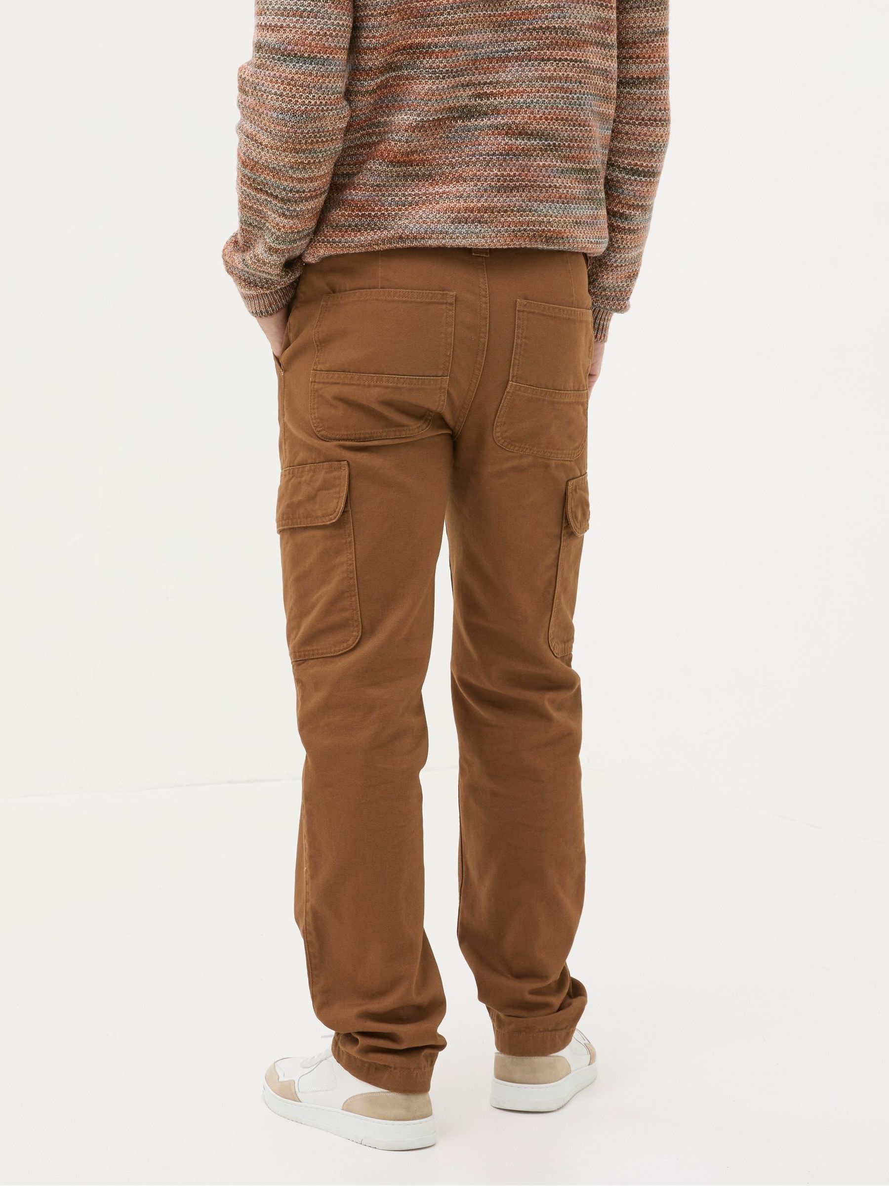 Brown Tan Canvas Cargo Trousers - Image 2 of 6