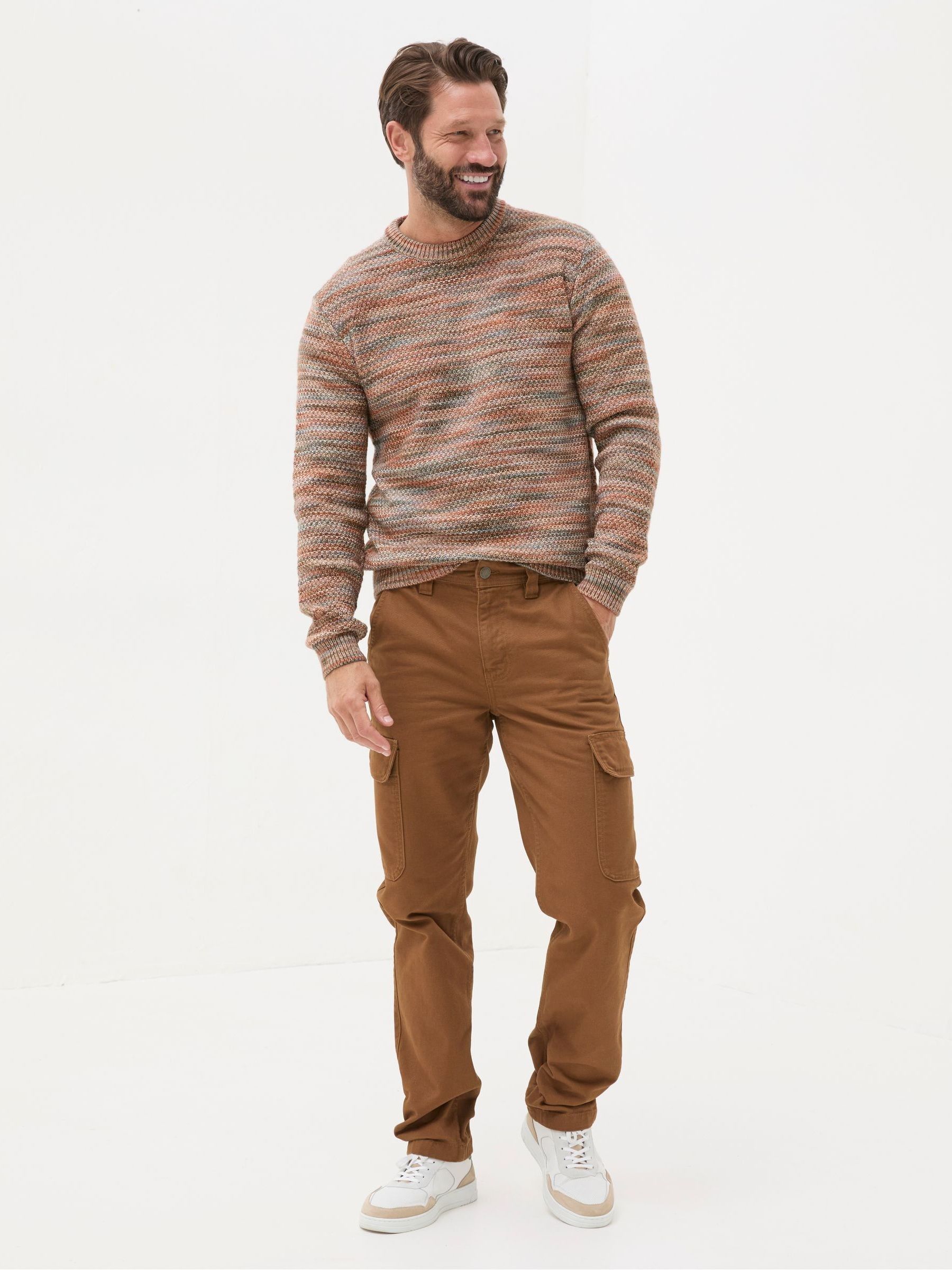 Brown Tan Canvas Cargo Trousers - Image 5 of 6