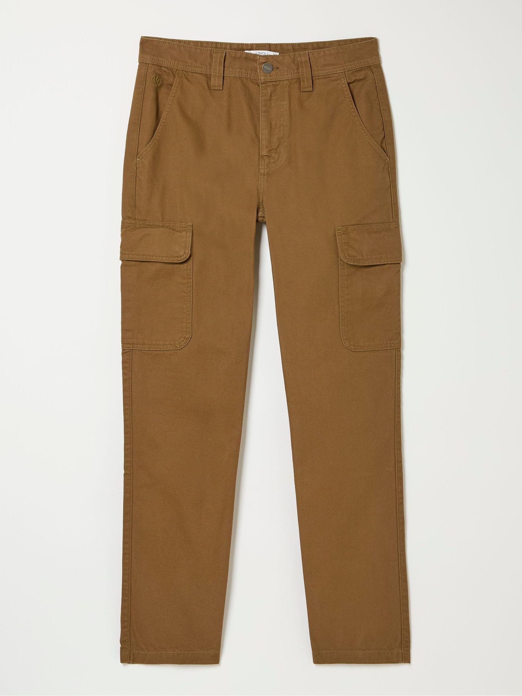 Brown Tan Canvas Cargo Trousers - Image 6 of 6