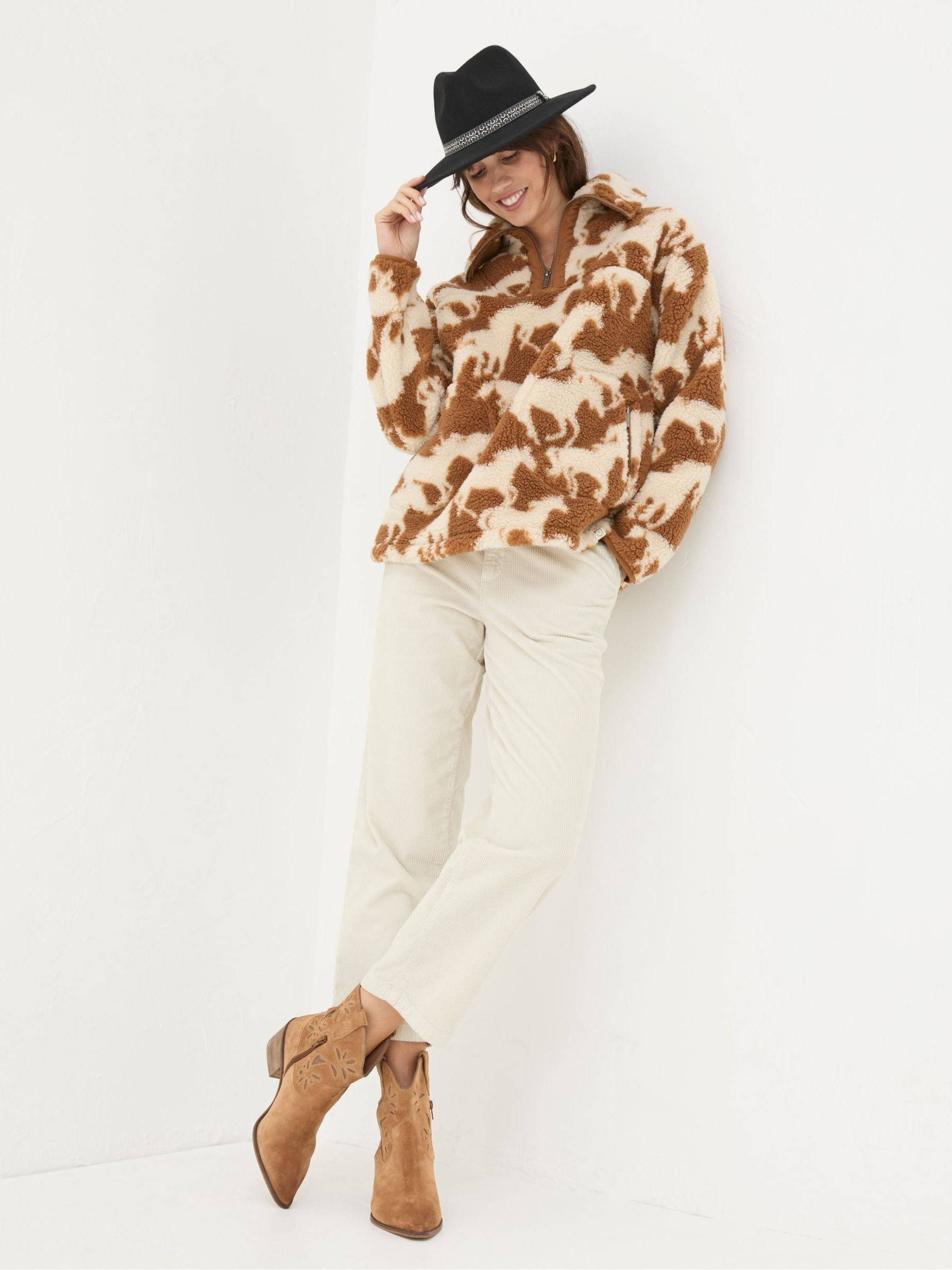 Parker Brown Horse Print Half Neck Fleece - Image 3 of 7