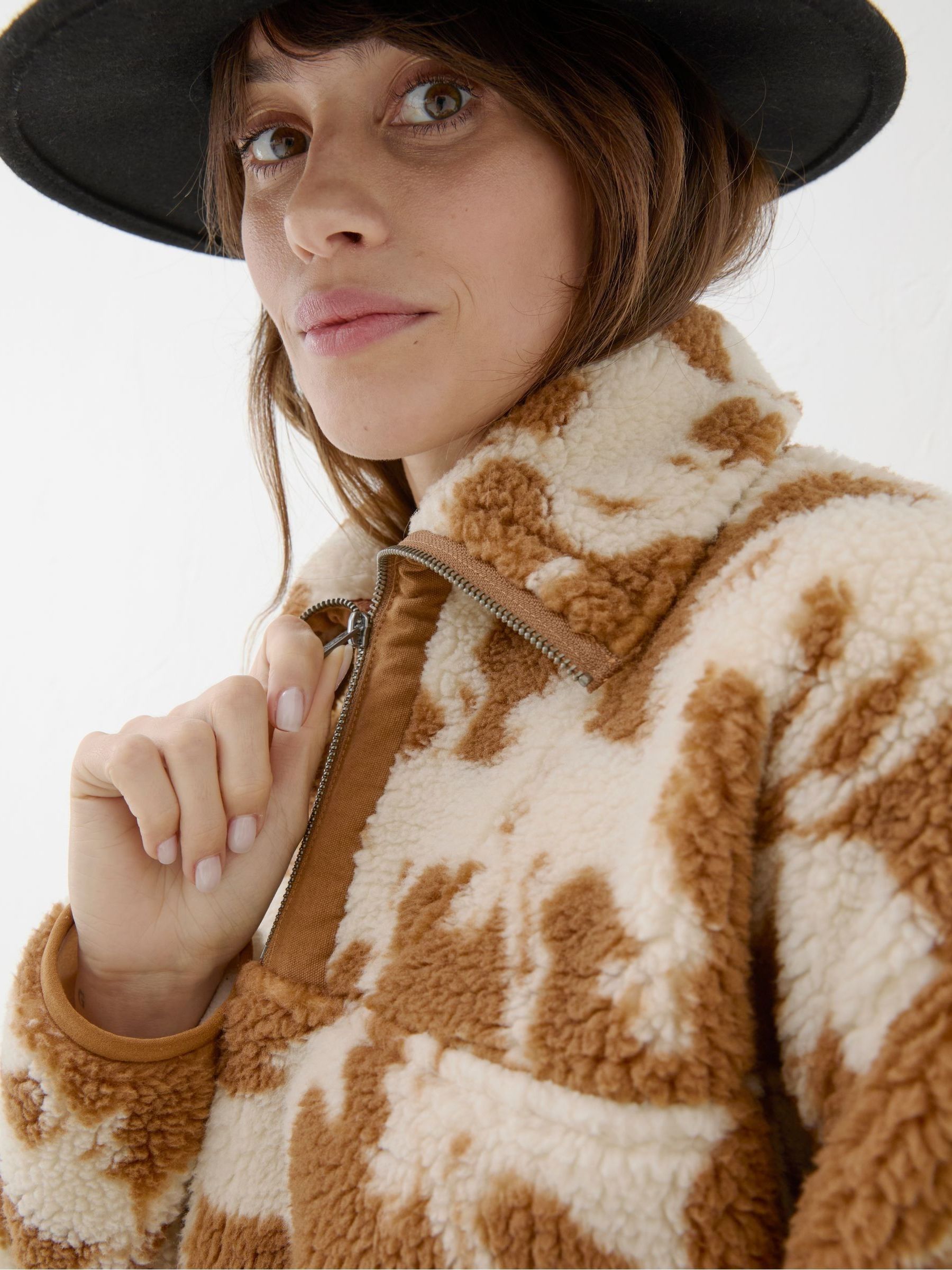 Parker Brown Horse Print Half Neck Fleece - Image 5 of 7