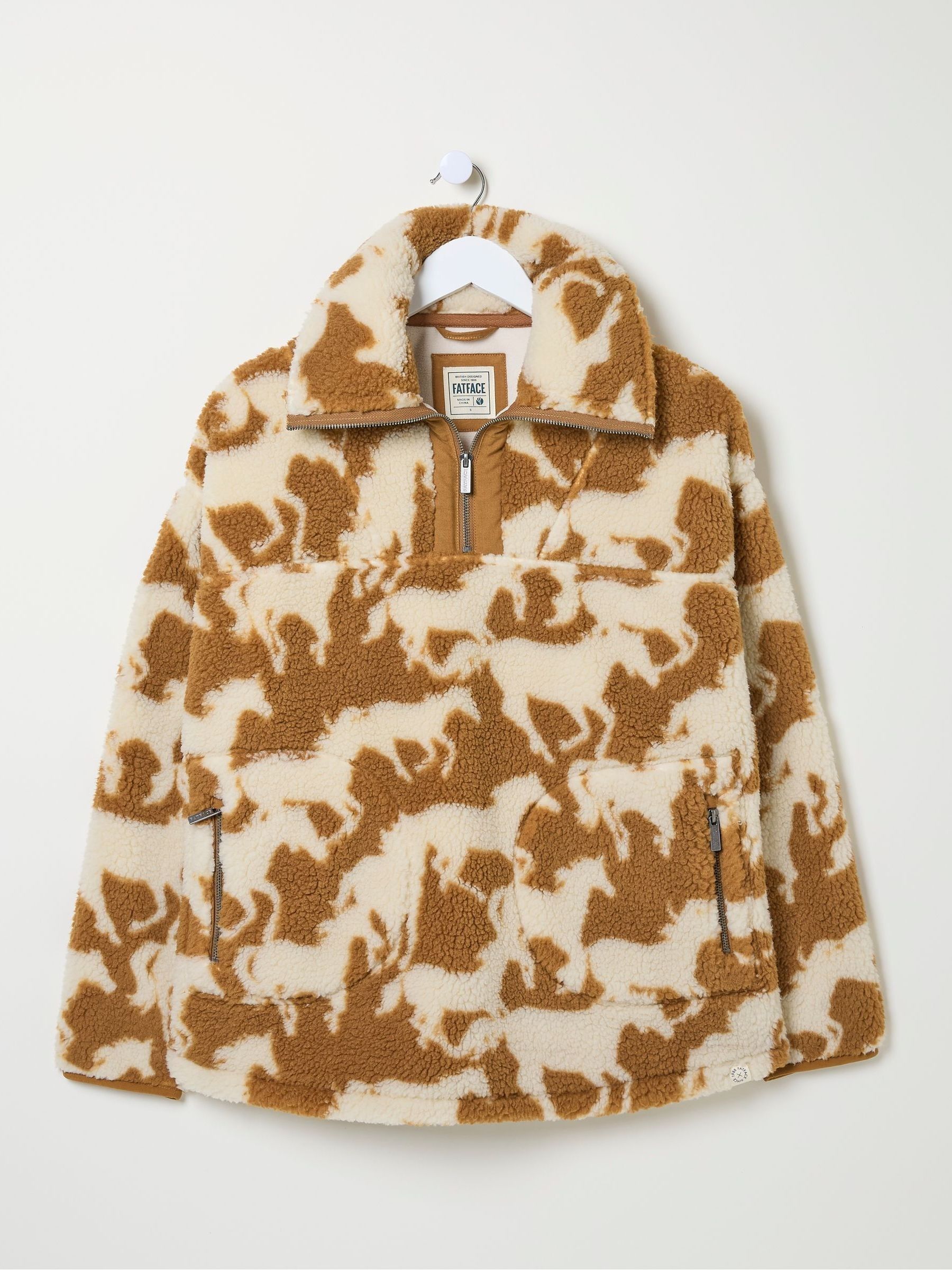 Parker Brown Horse Print Half Neck Fleece - Image 7 of 7