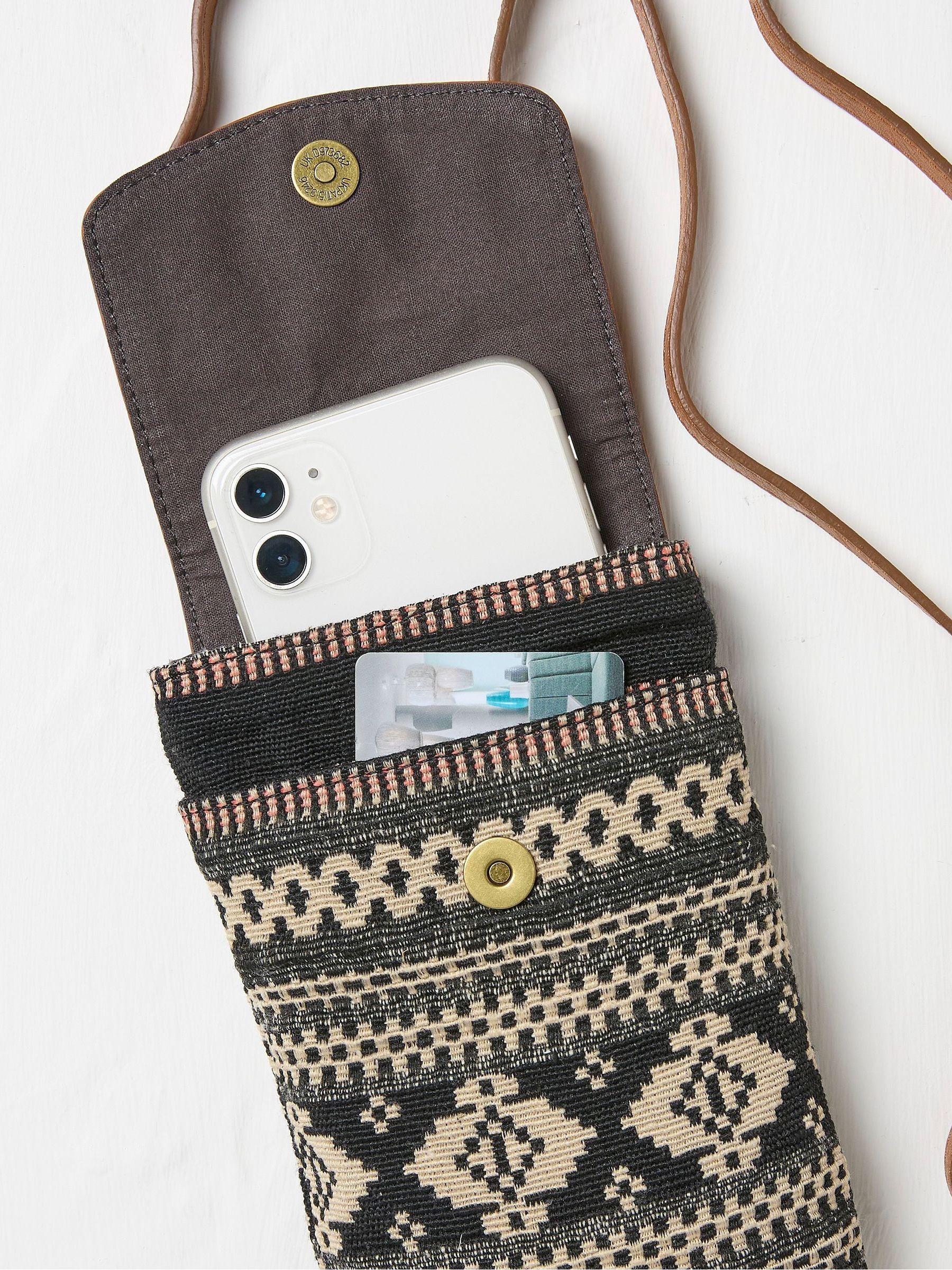 Evie Black Woven Phone Bag - Image 2 of 2