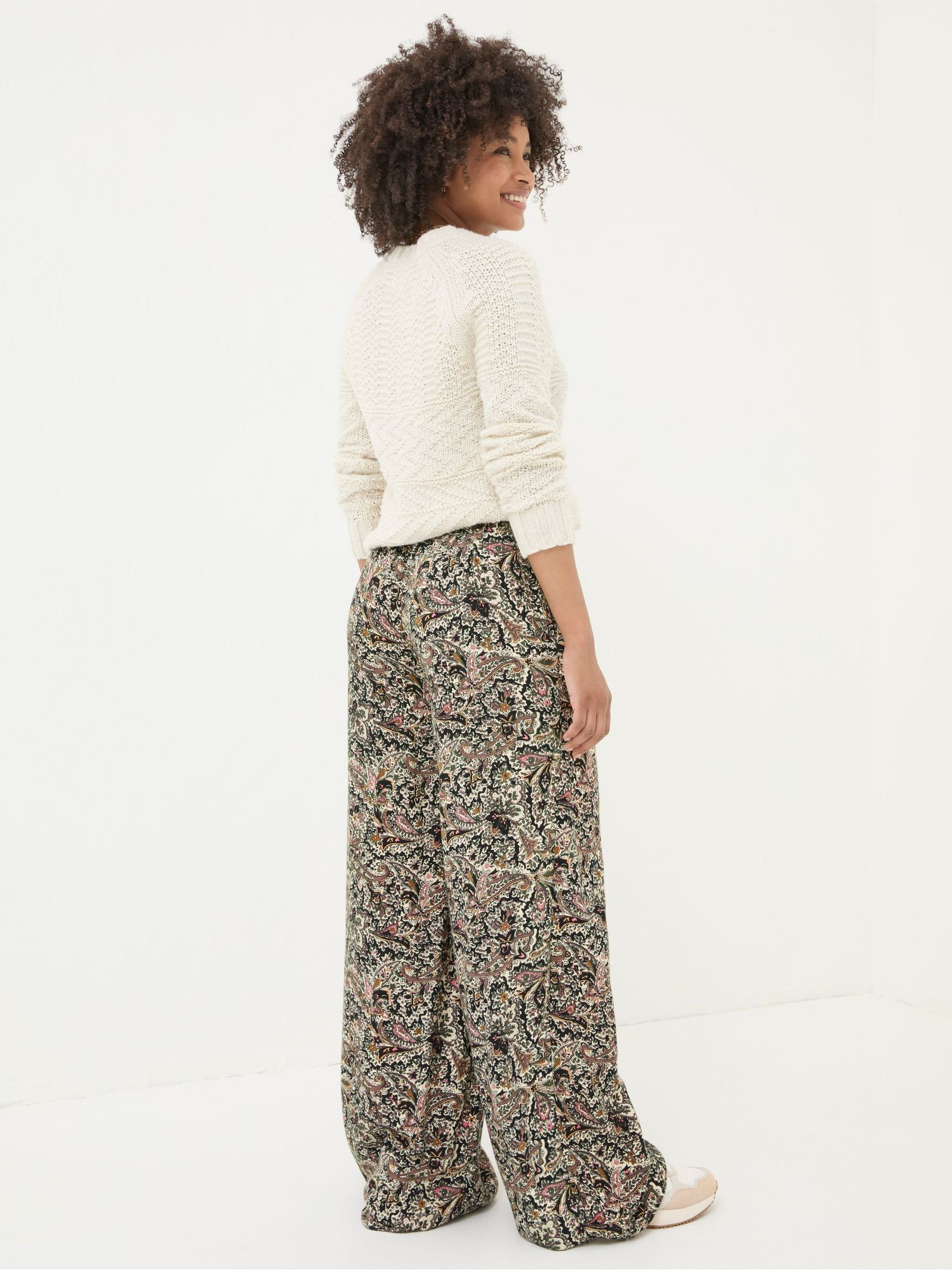 Ines Cream Paisley Wide Leg Trousers - Image 2 of 5