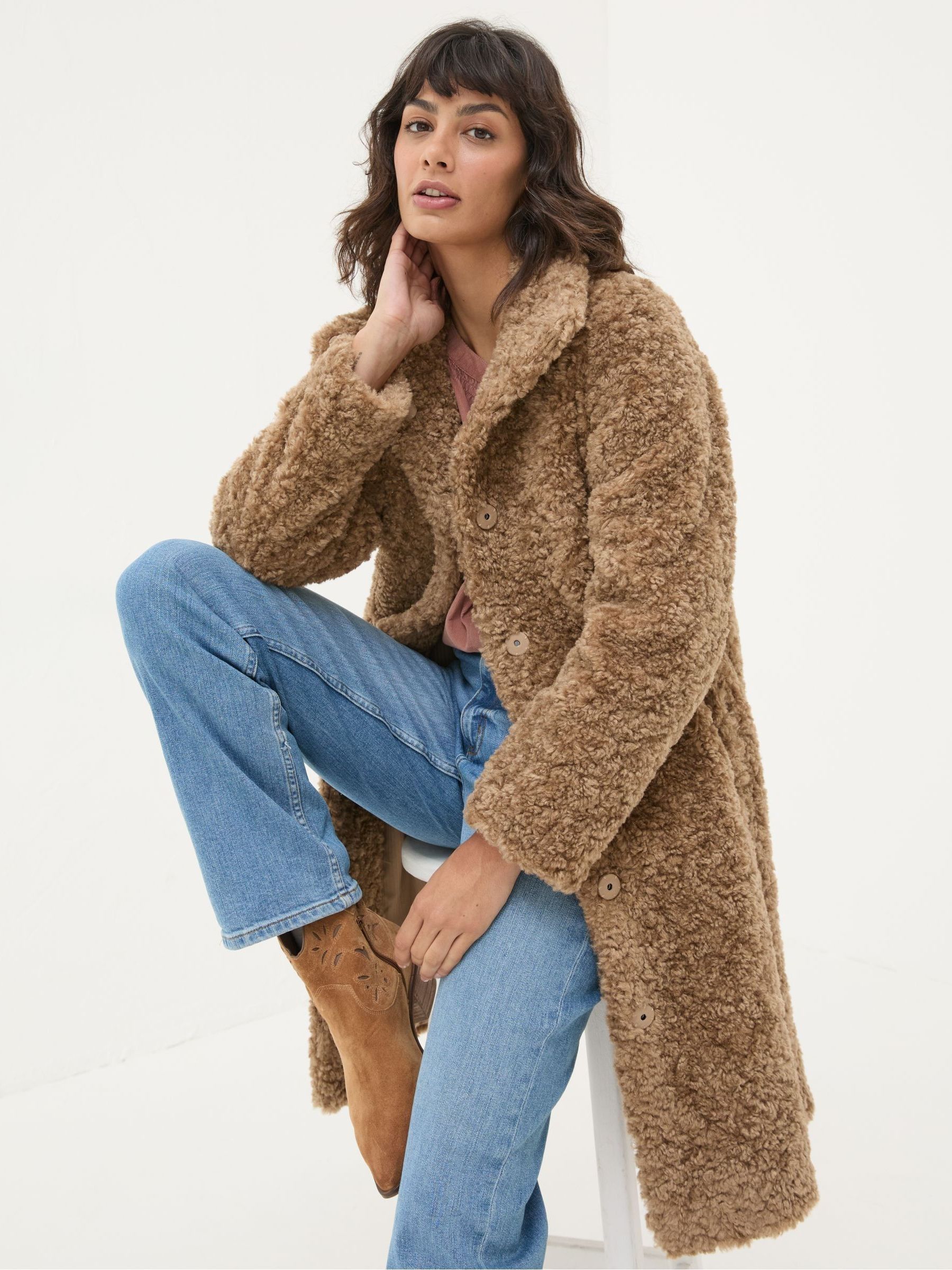 Catie Natural Teddy Coat - Image 3 of 6