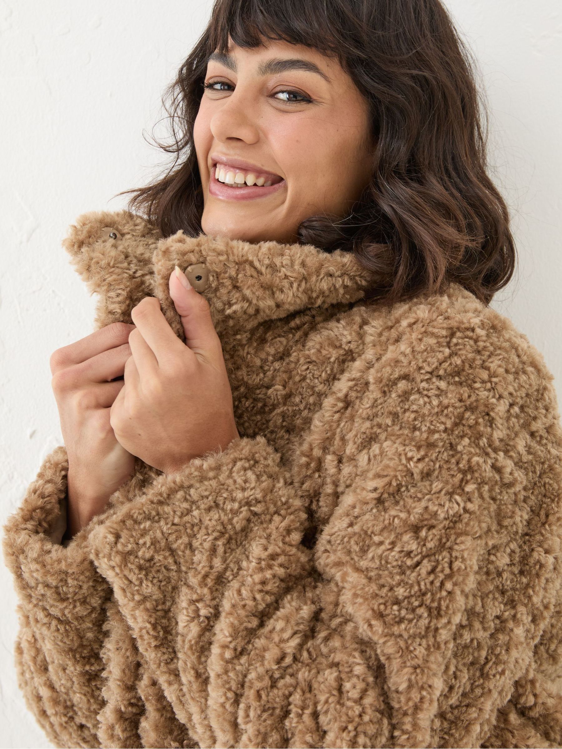 Catie Natural Teddy Coat - Image 5 of 6