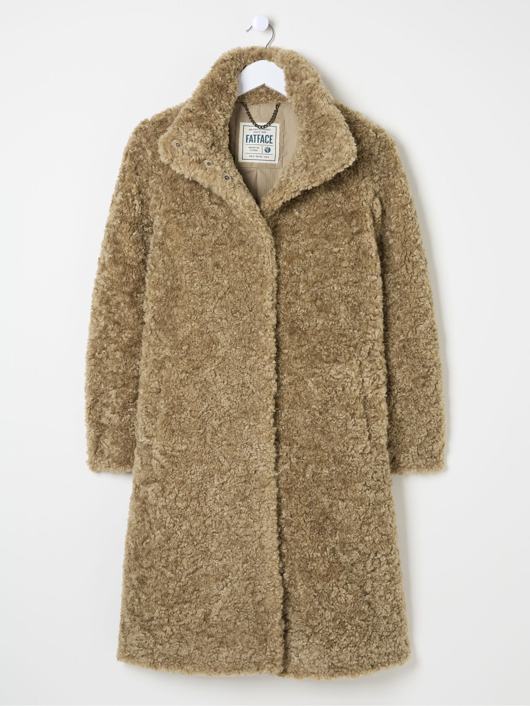 Catie Natural Teddy Coat | FatFace USA