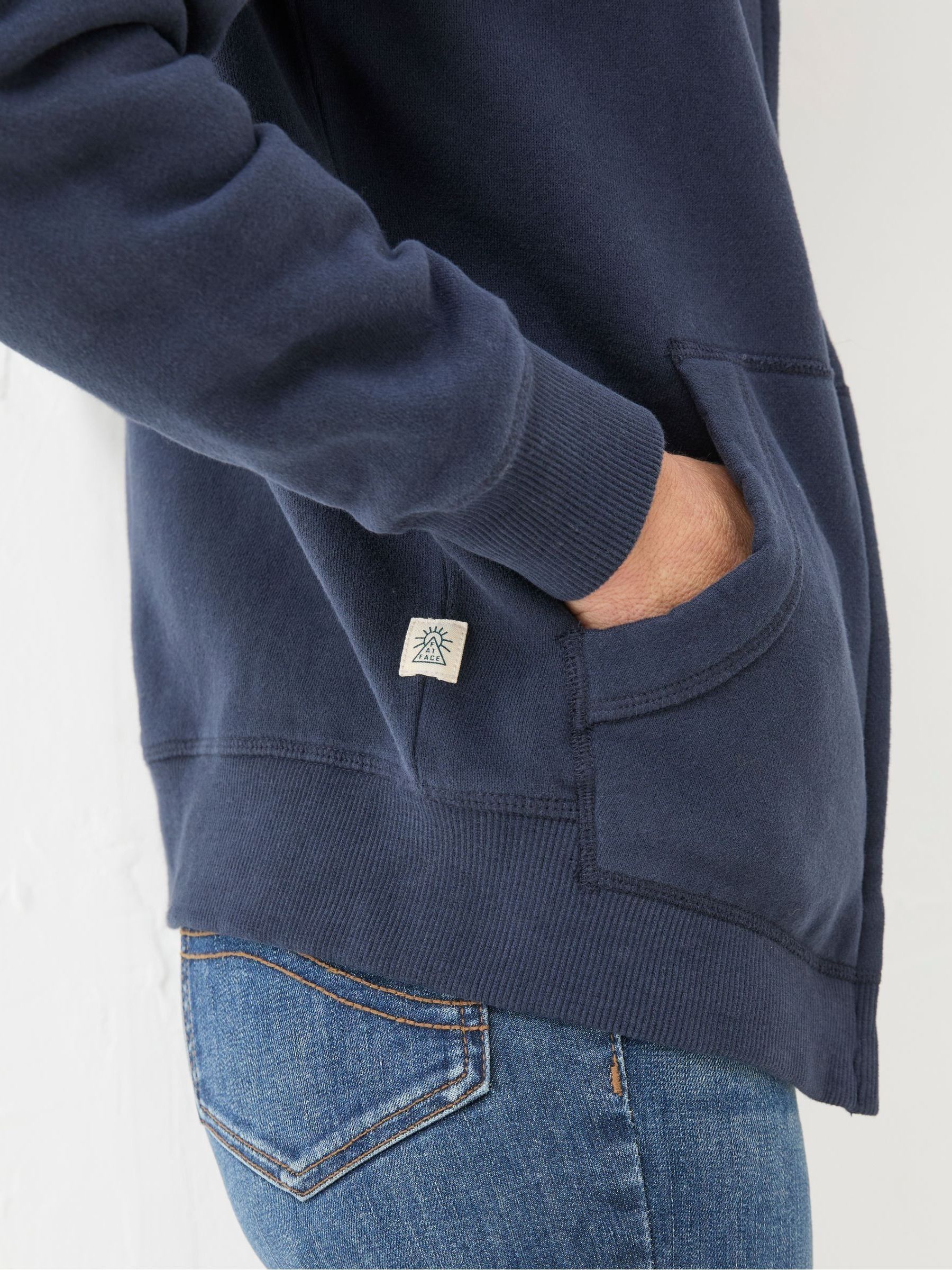 Amy Blue Navy Zip Through Hoodie - Image 3 of 4