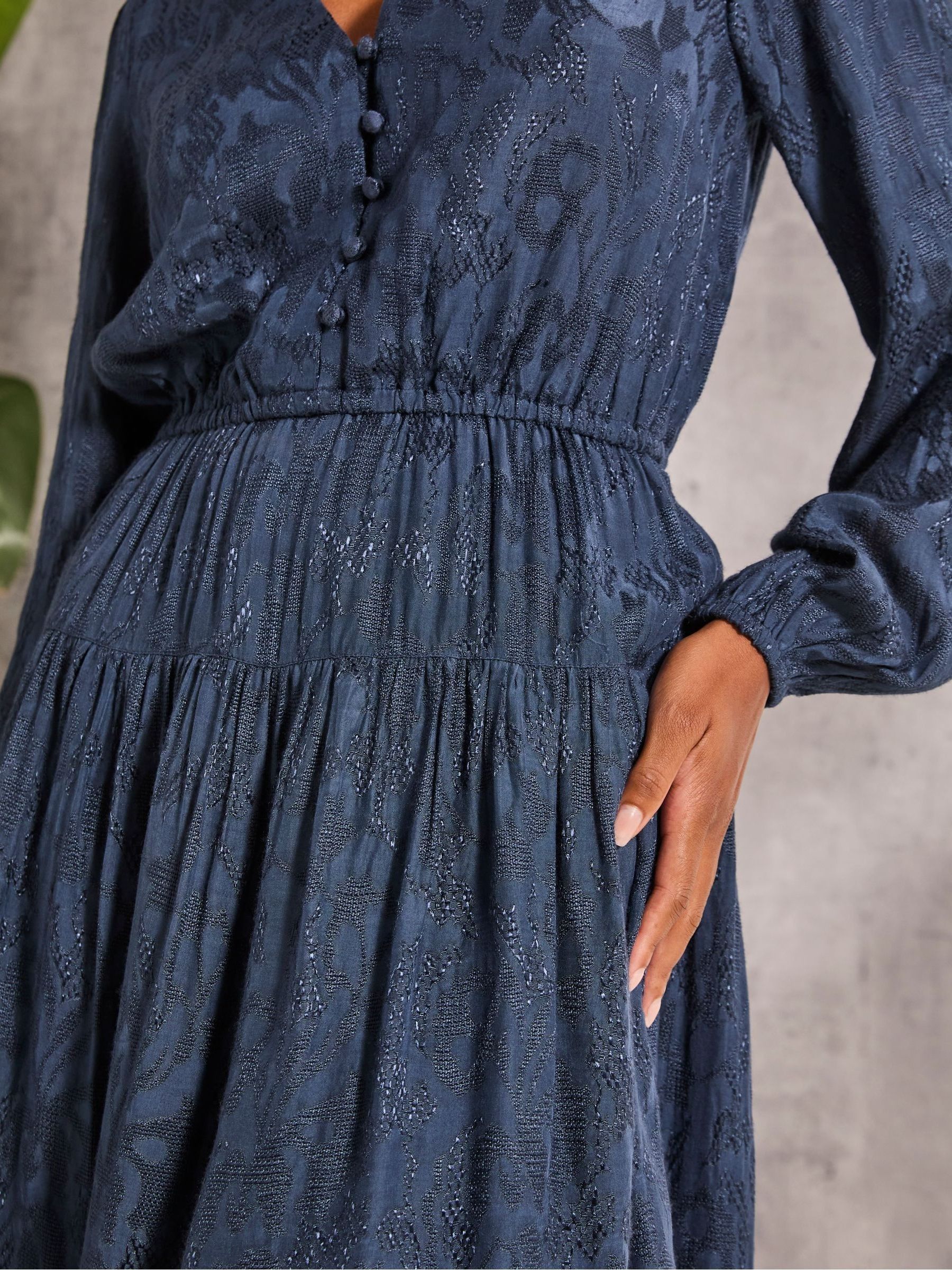Gail Blue Detail Dress - Image 5 of 6
