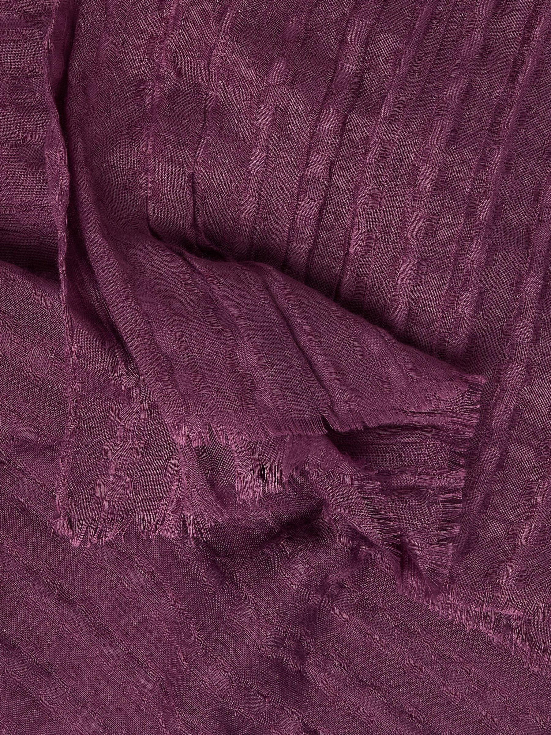 Plum Purple Textured Lightweight Scarf - Image 2 of 2