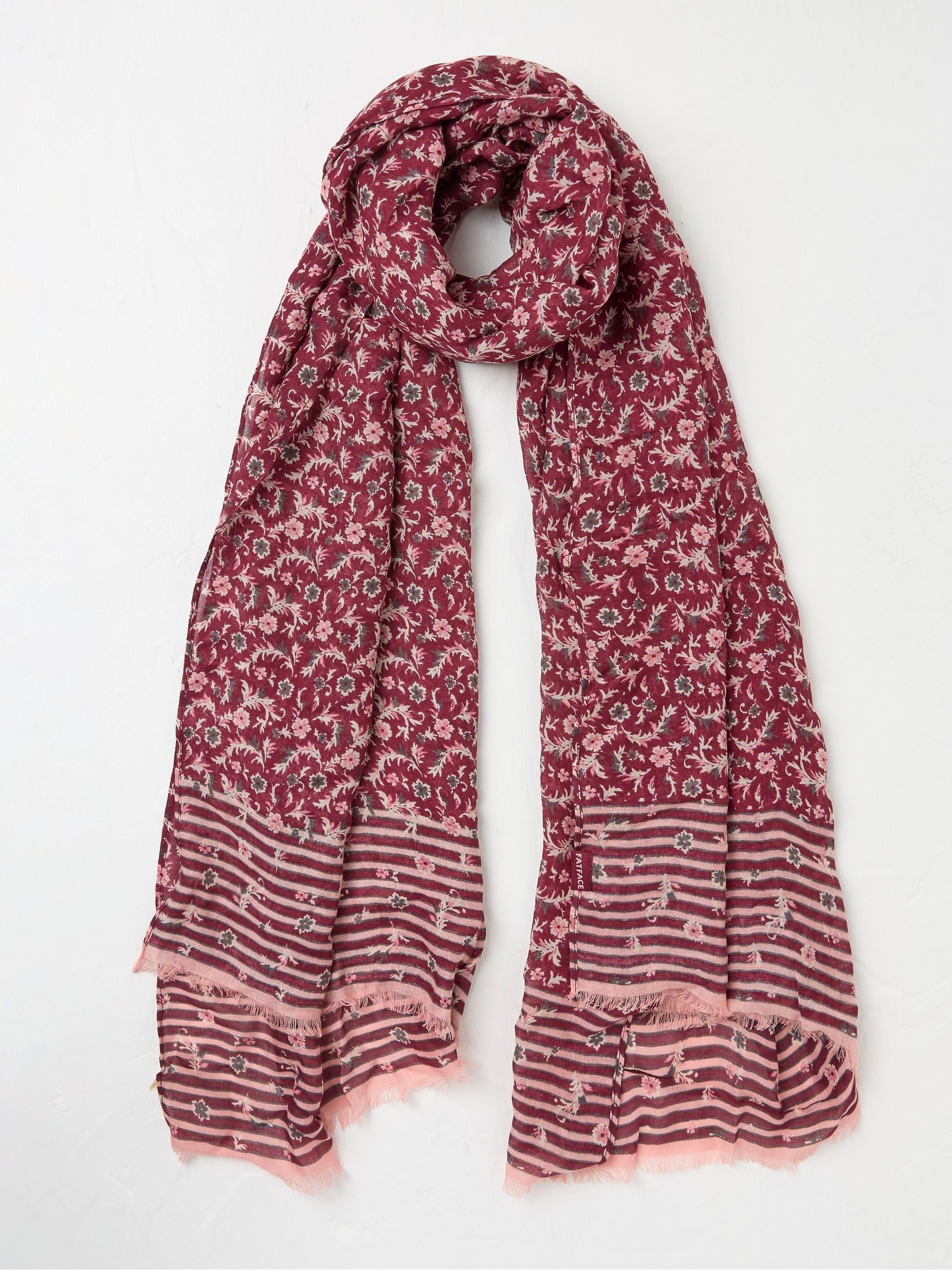 Wild Pink Ditsy Lightweight Printed Scarf - Image 1 of 2 Wild Pink Ditsy Lightweight Printed Scarf - Image 1 of 2