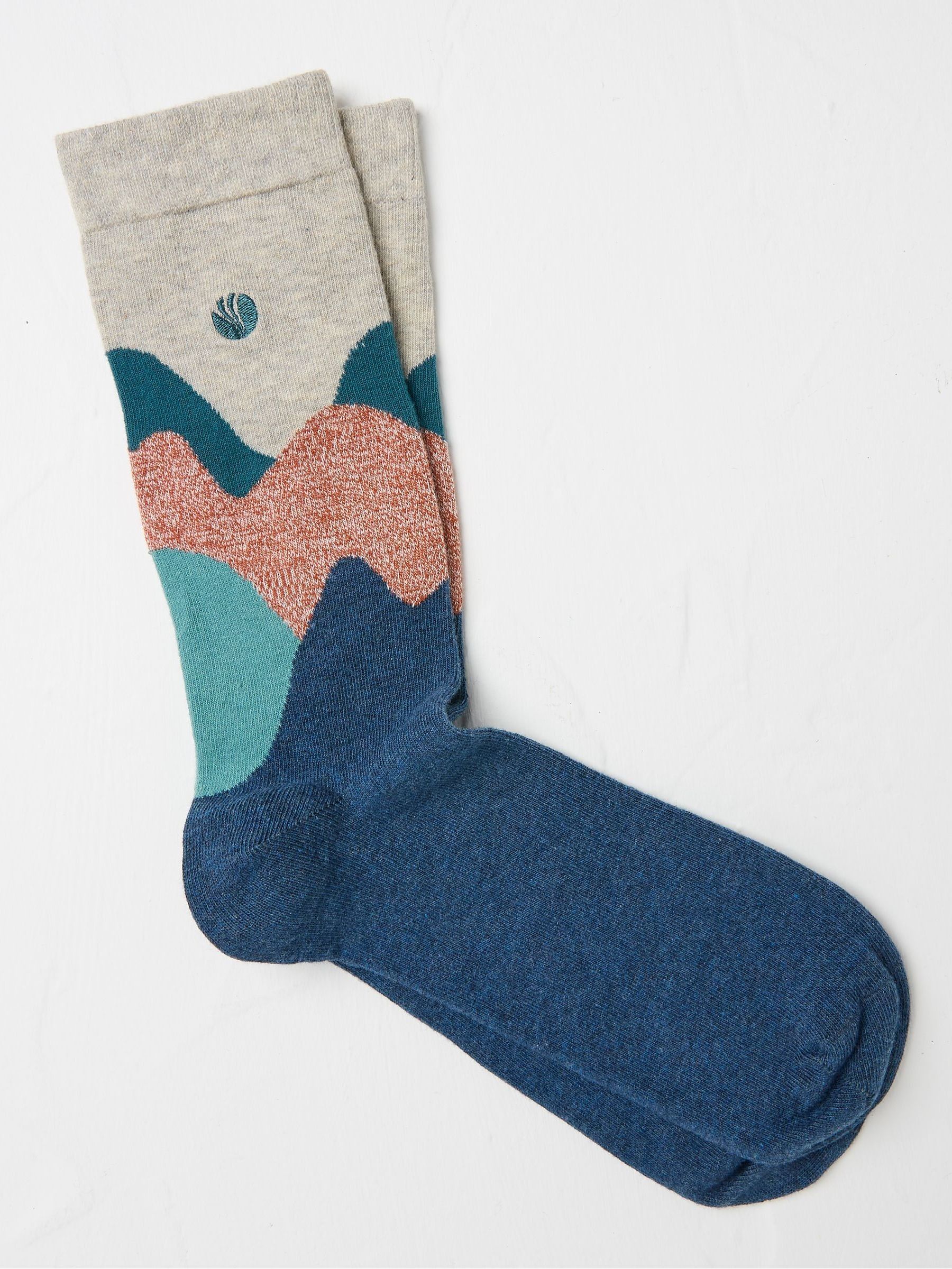 Blue Abstract Men's Socks 1 Pack - Image 1 of 2