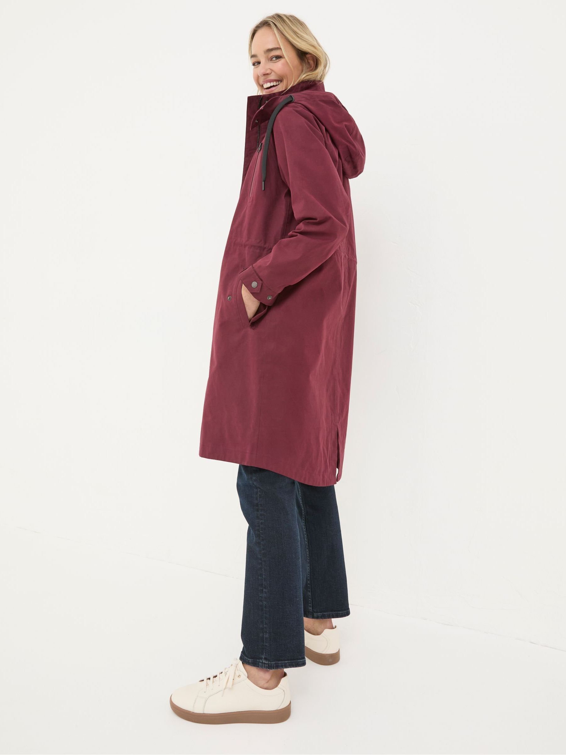 Juno Red Waterproof Long Coat - Image 3 of 5