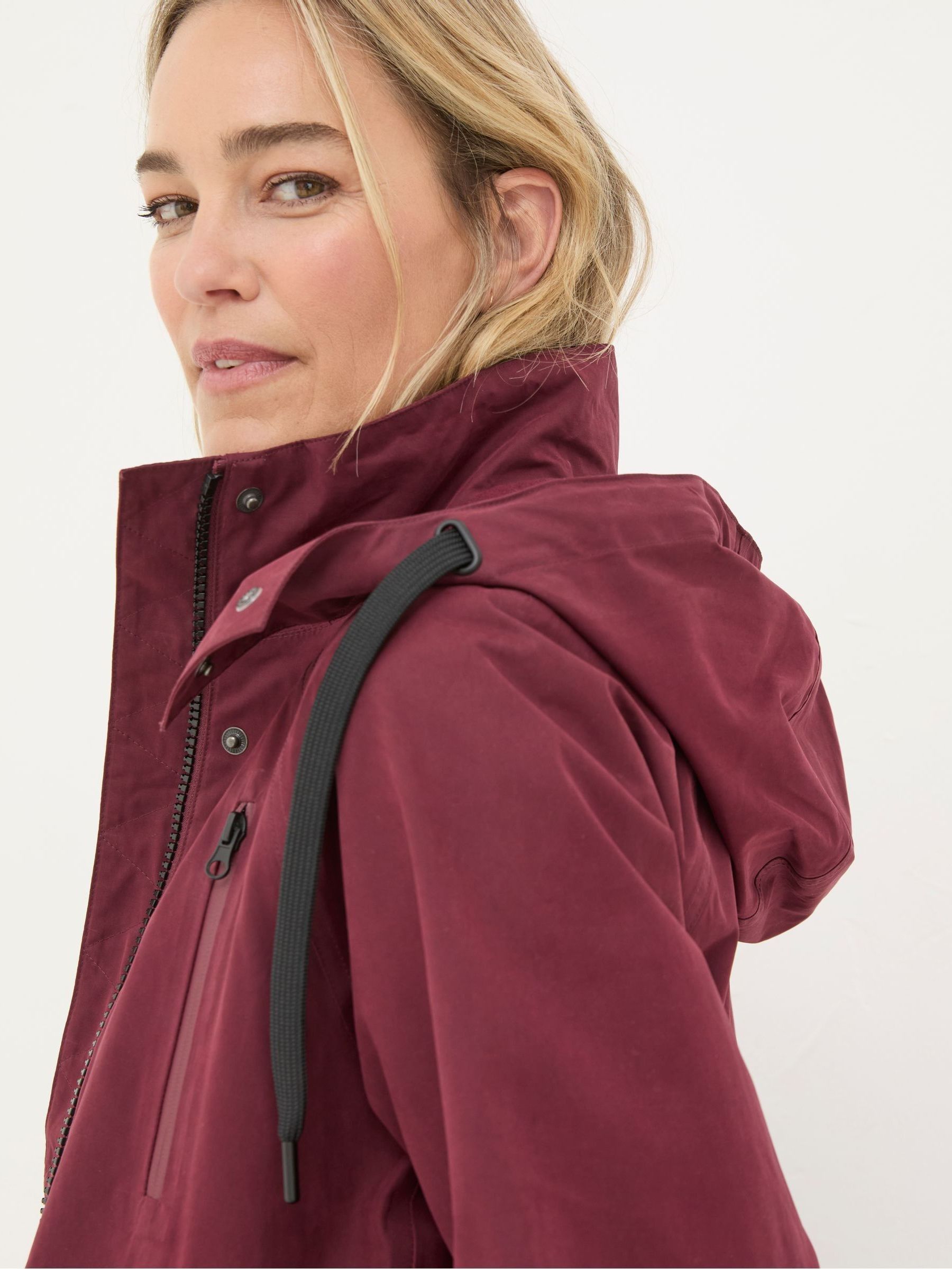 Juno Red Waterproof Long Coat - Image 4 of 5