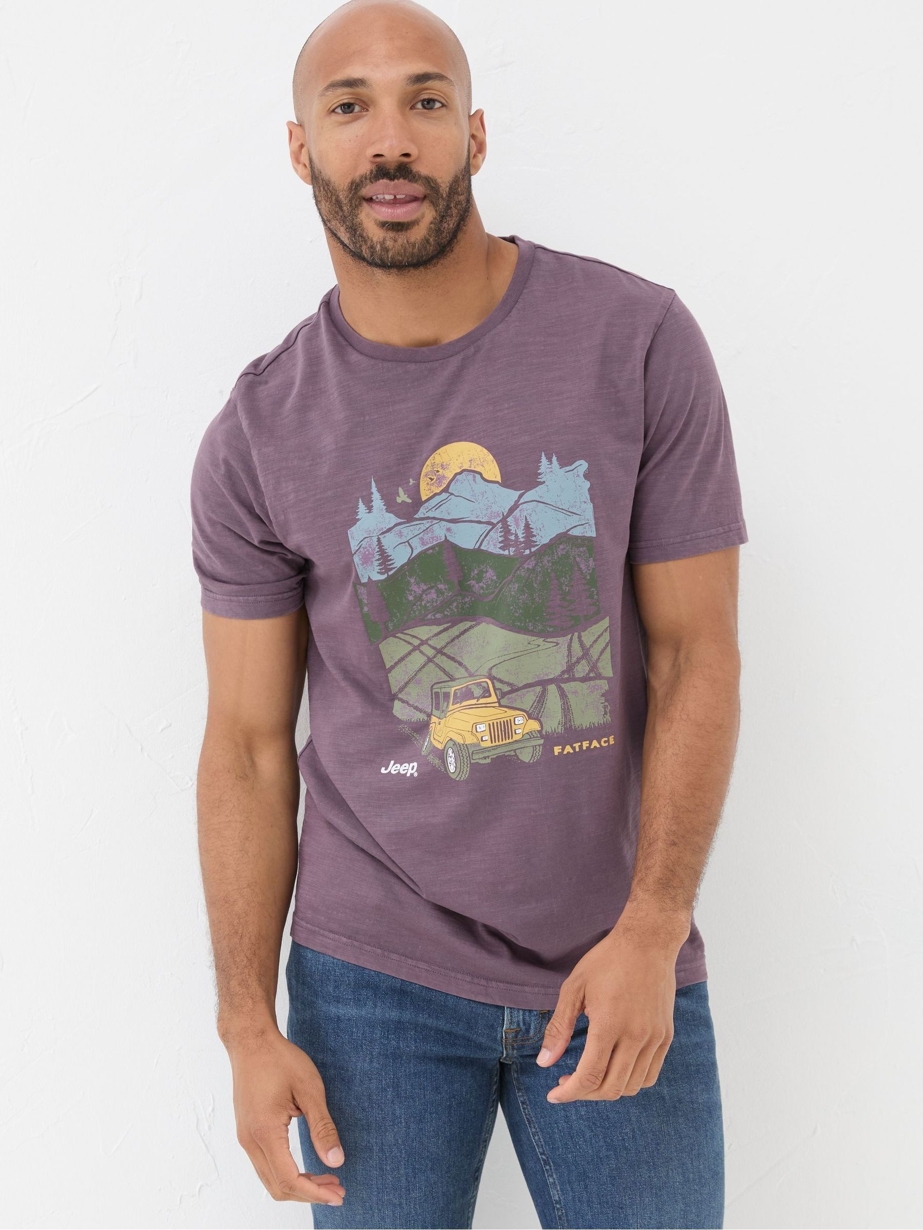 Jeep Purple Nature Graphic T-Shirt - Image 1 of 5