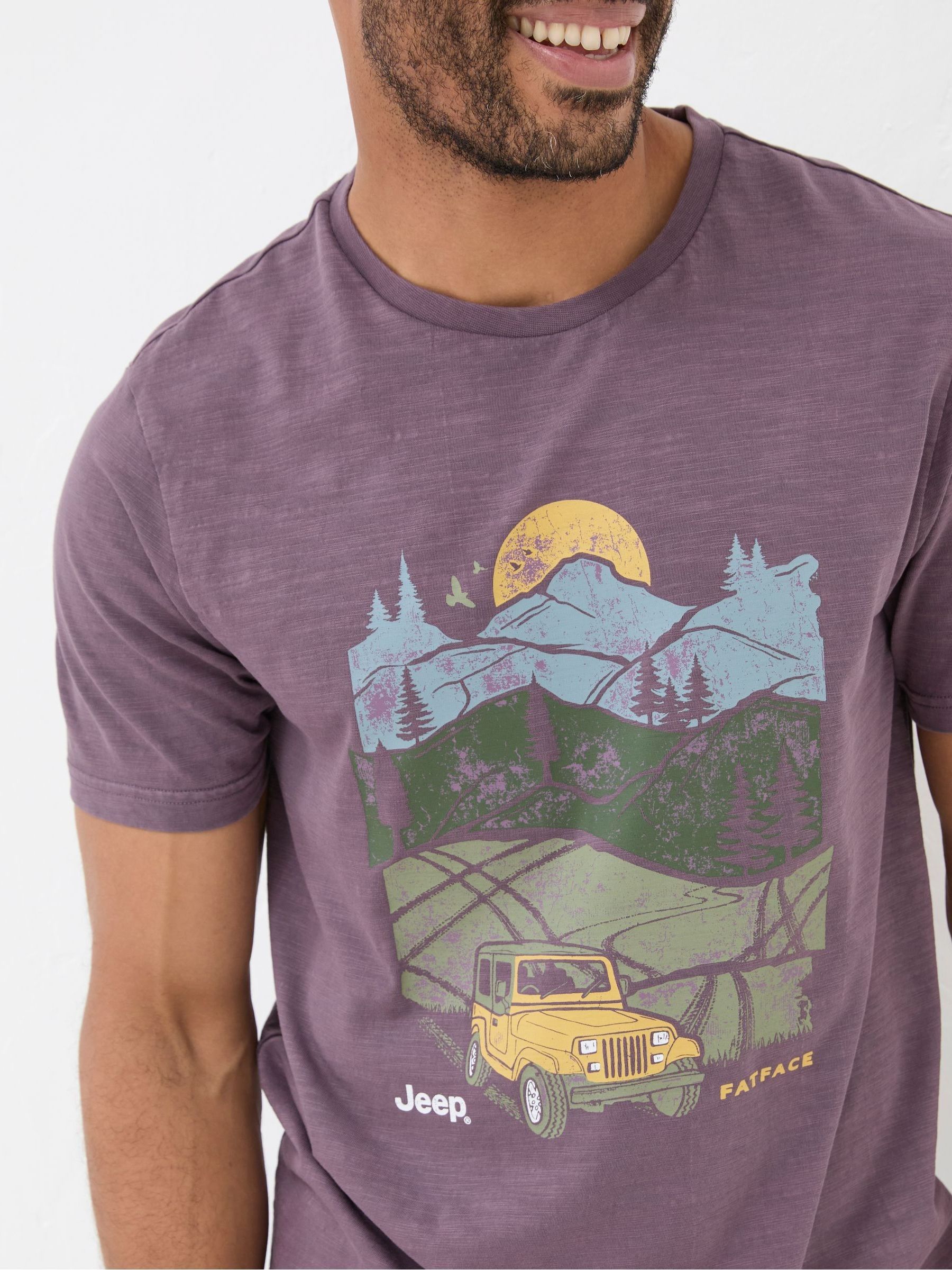 Jeep Purple Nature Graphic T-Shirt - Image 4 of 5