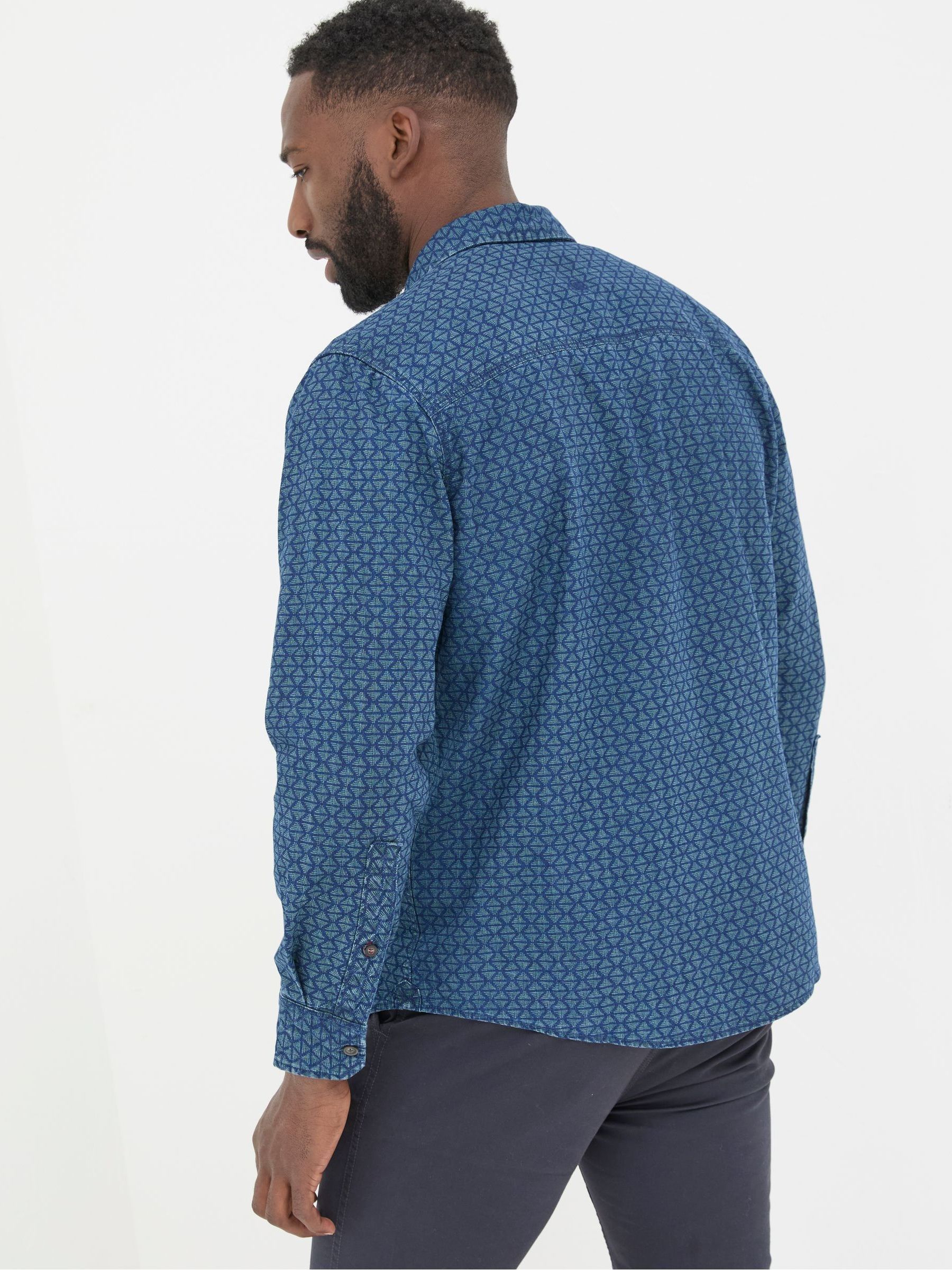 Geo Blue Print Shirt - Image 3 of 7