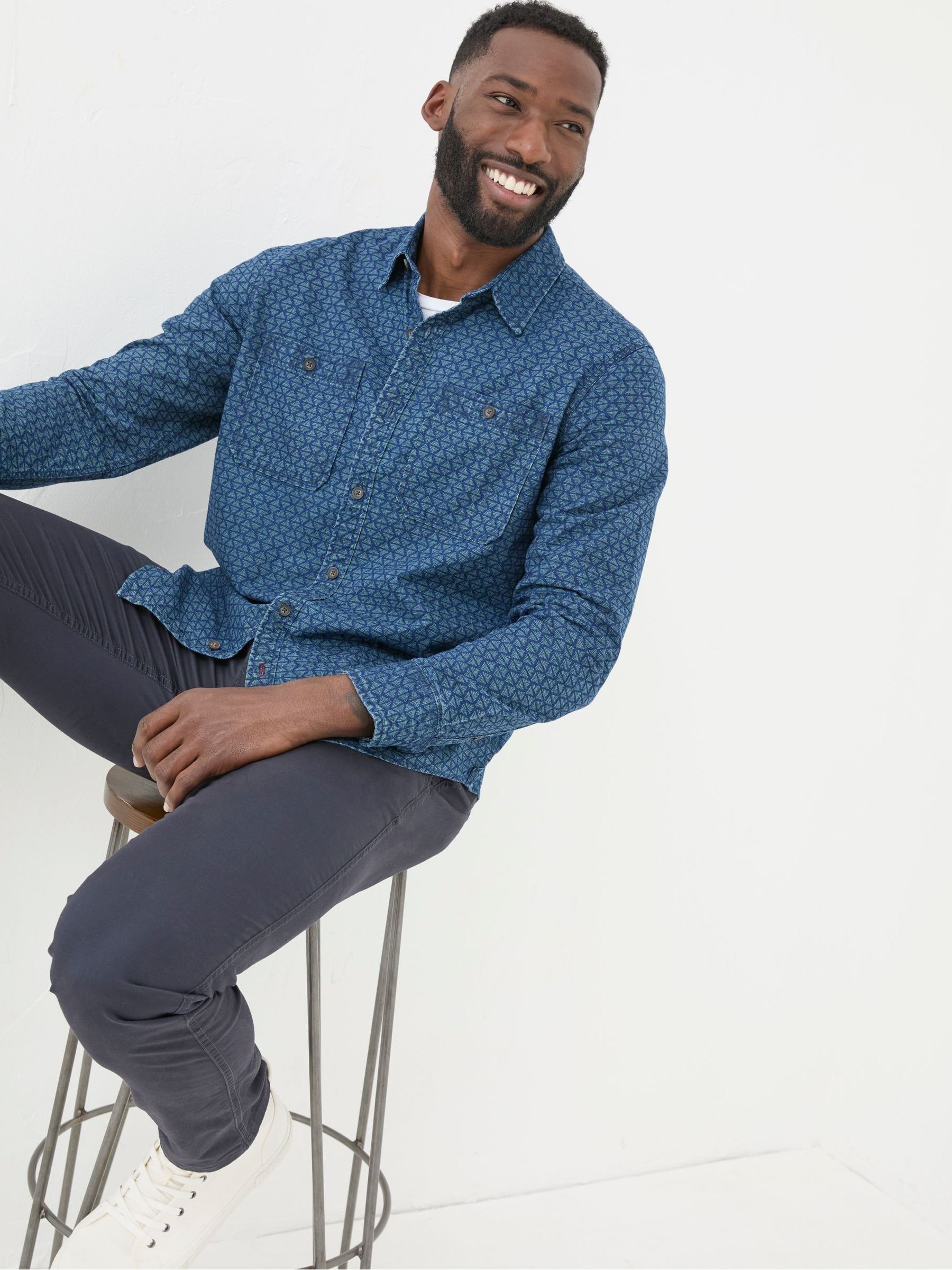 Geo Blue Print Shirt - Image 4 of 5