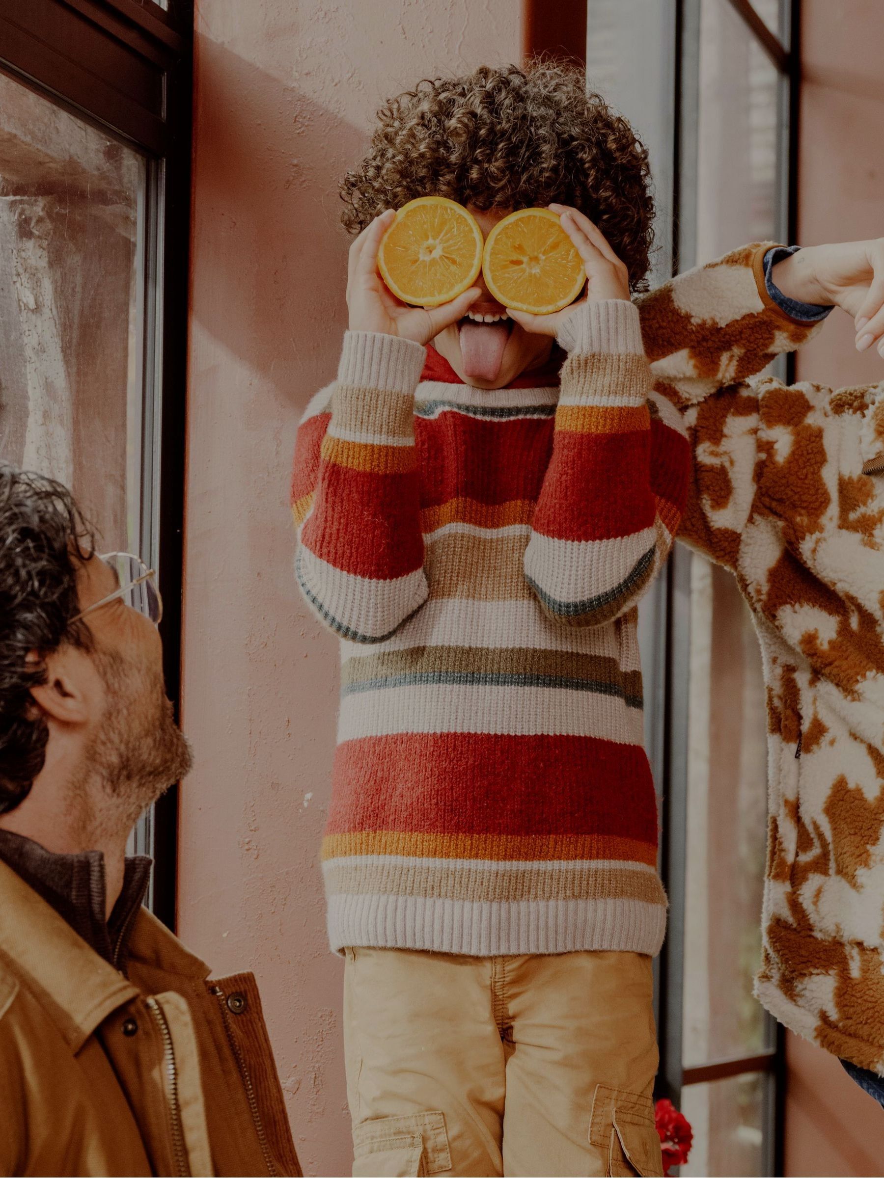 Oatmeal Cream Stripe Hooded Jumper - Image 1 of 6