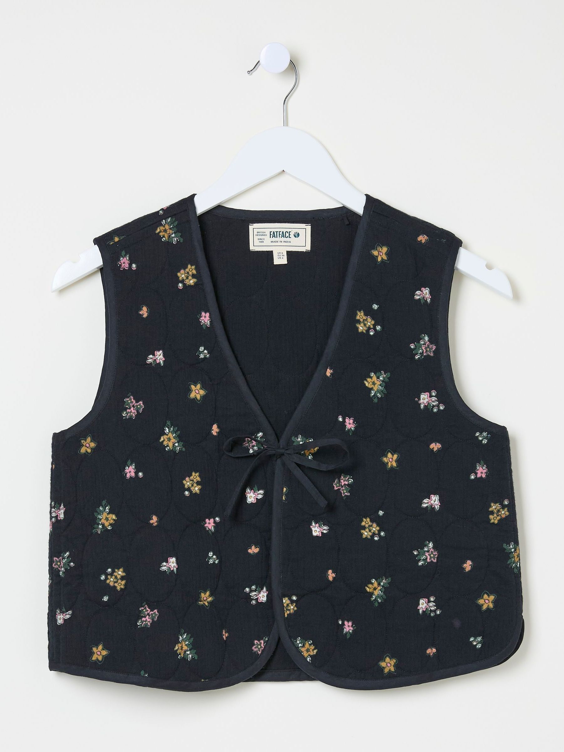 Quinn Black Ditsy Paisley Quilted Waistcoat - Image 7 of 7
