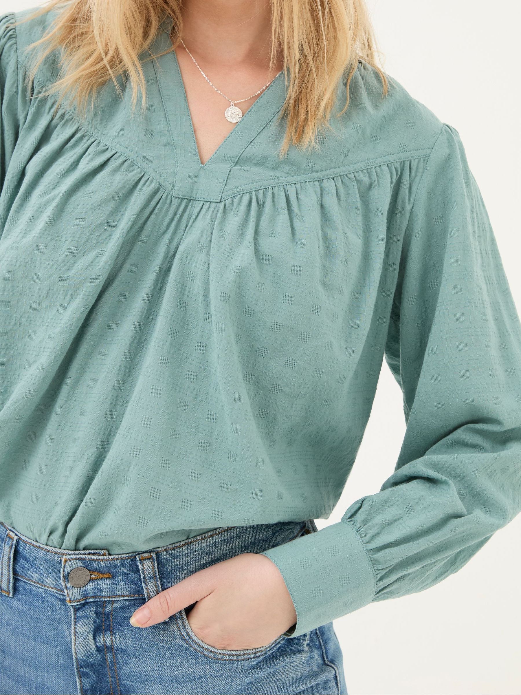 Mathilde Teal Blue Blouse - Image 4 of 5