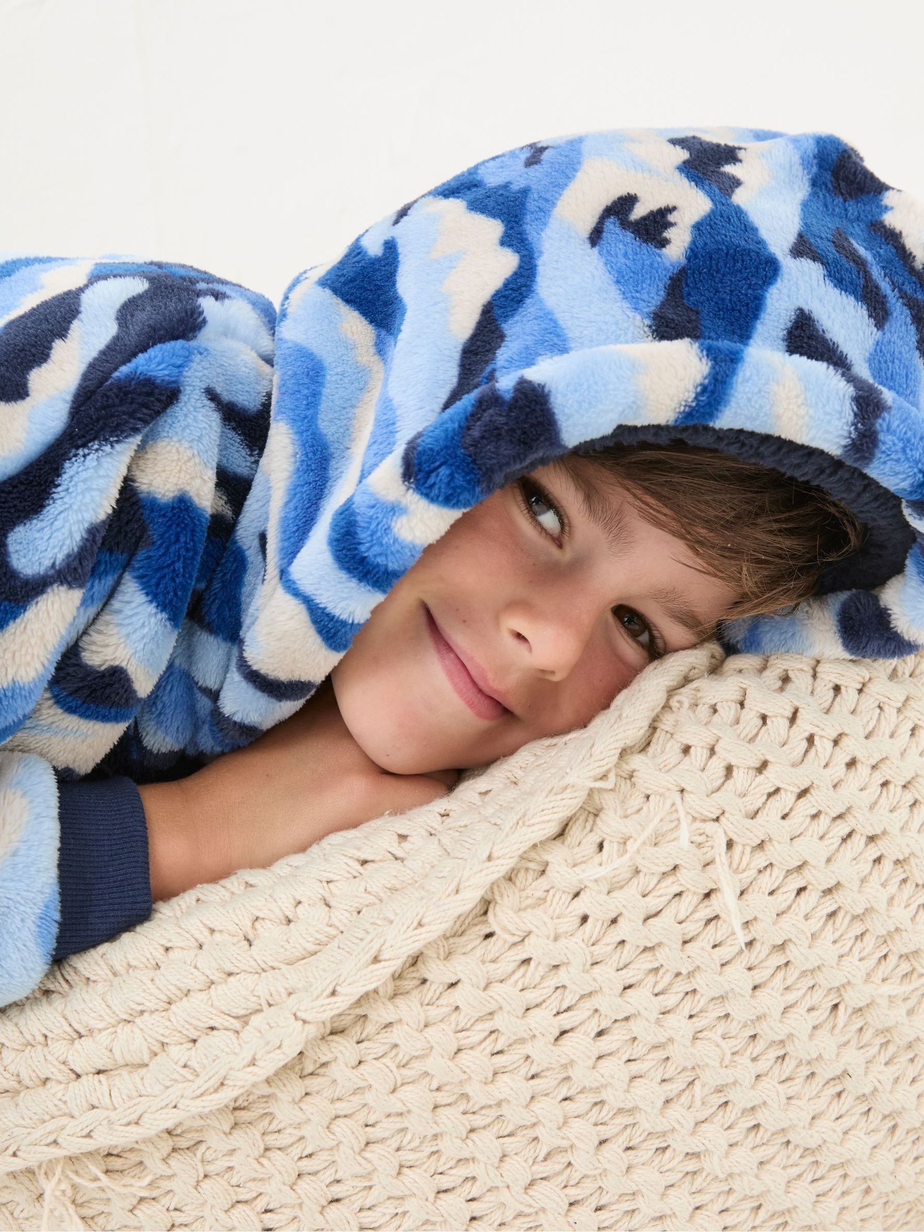 Camo Navy Blue Oversized Hoodie - Image 6 of 7