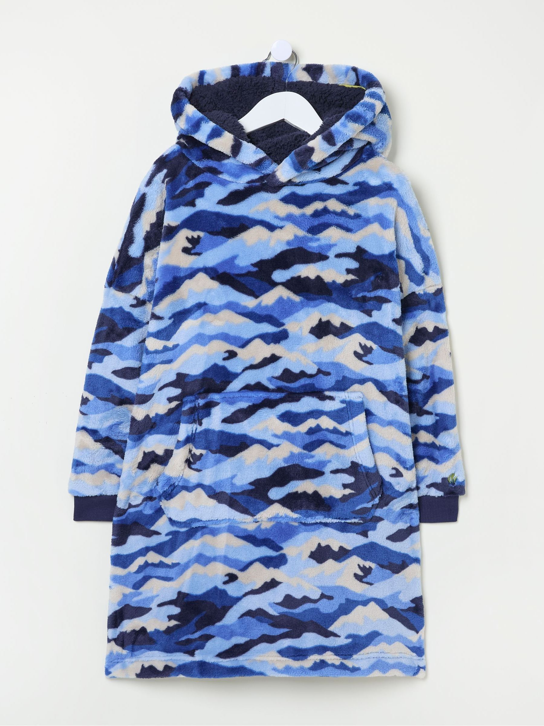 Camo Navy Blue Oversized Hoodie - Image 7 of 7