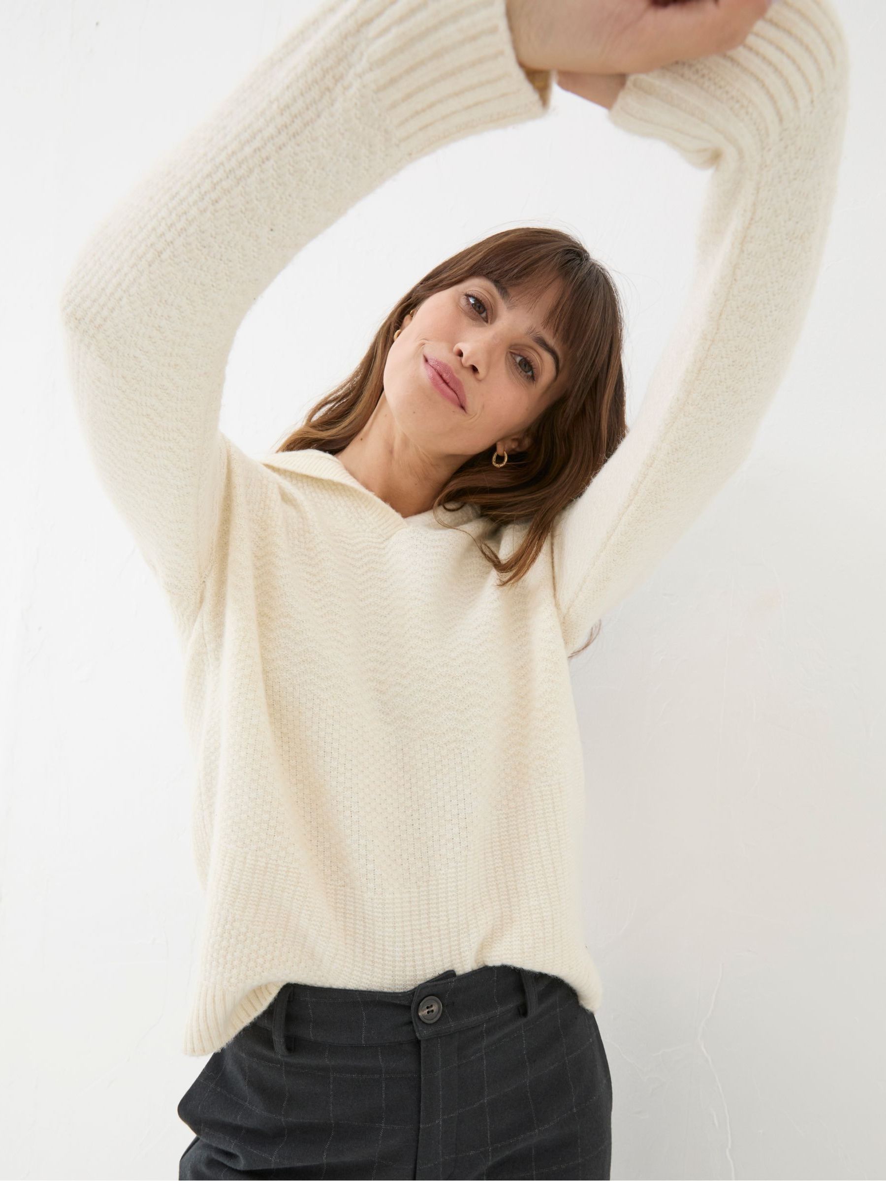 Cream Textured Hoodie - Image 3 of 5