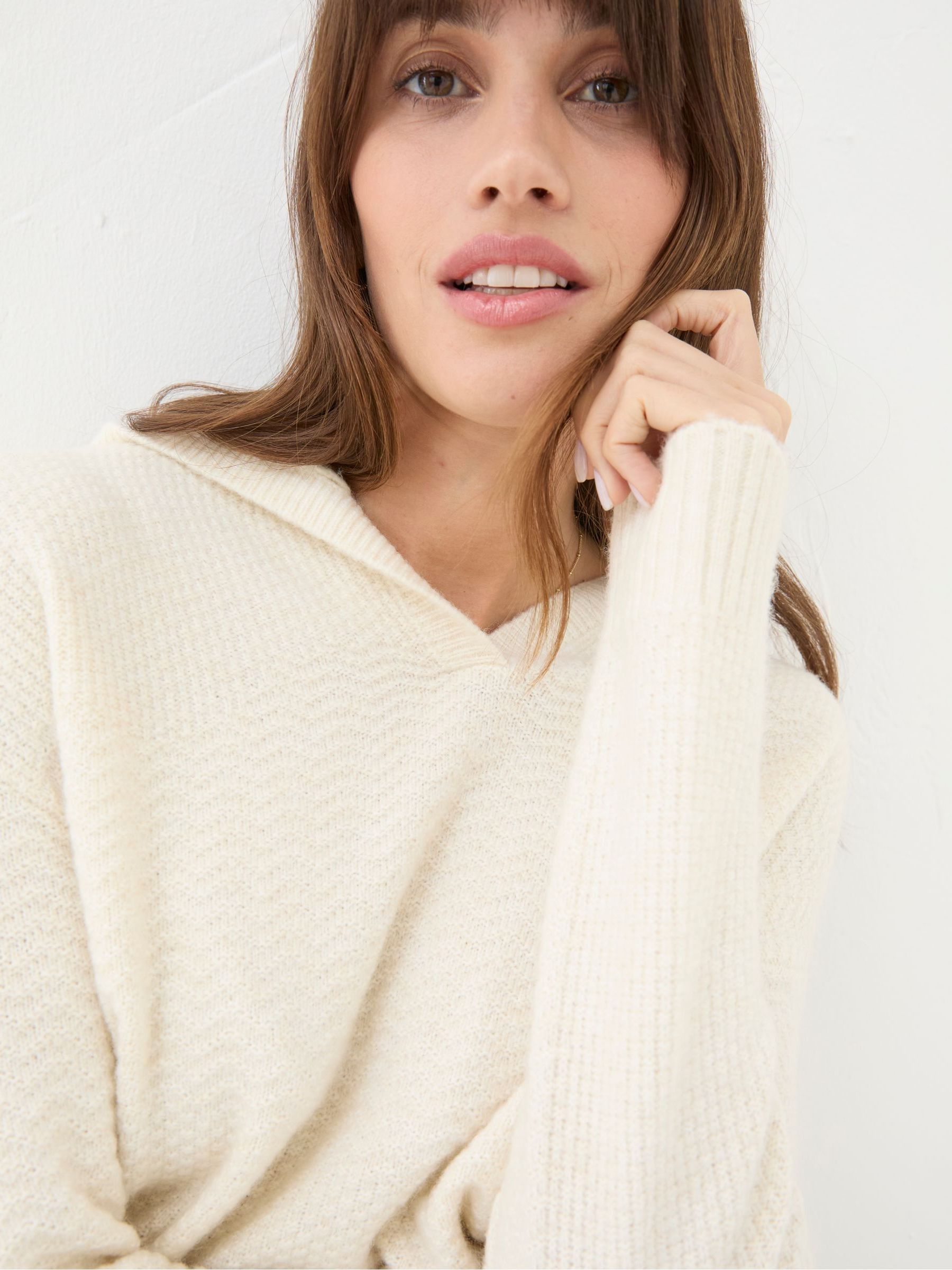 Cream Textured Hoodie - Image 4 of 5