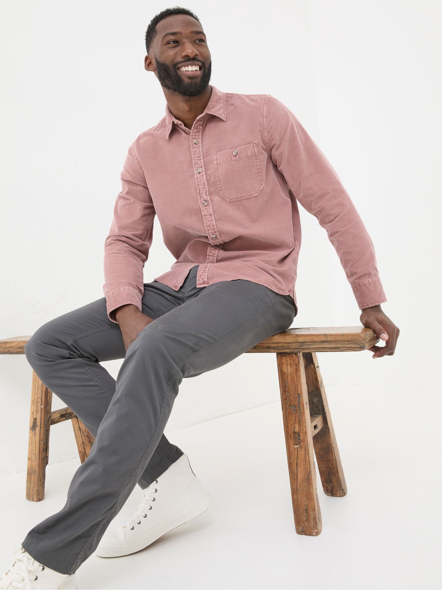 Pink Long Sleeve Cord Shirt | FatFace USA