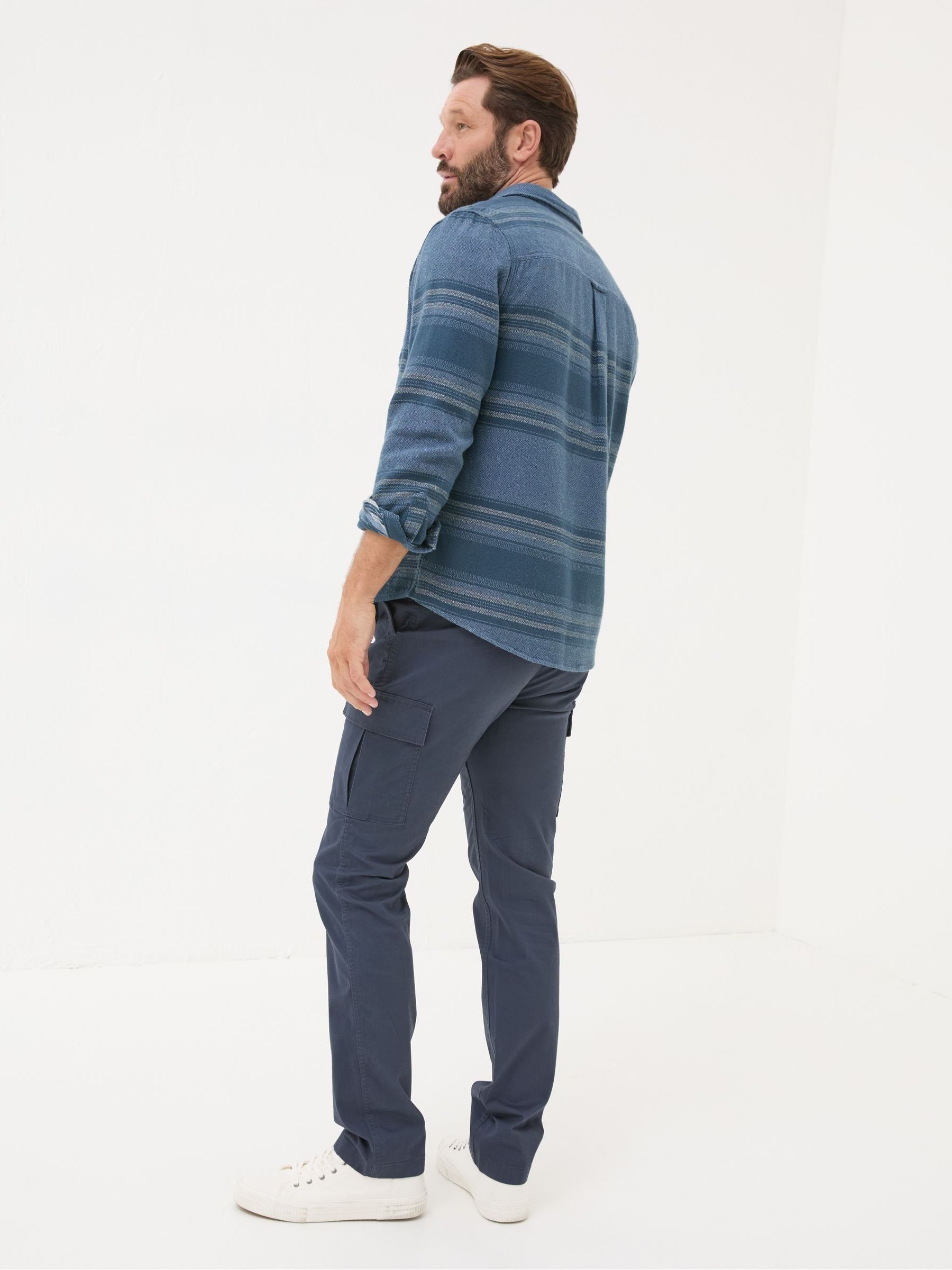 Mawes Blue Navy Cargo Trousers - Image 2 of 5