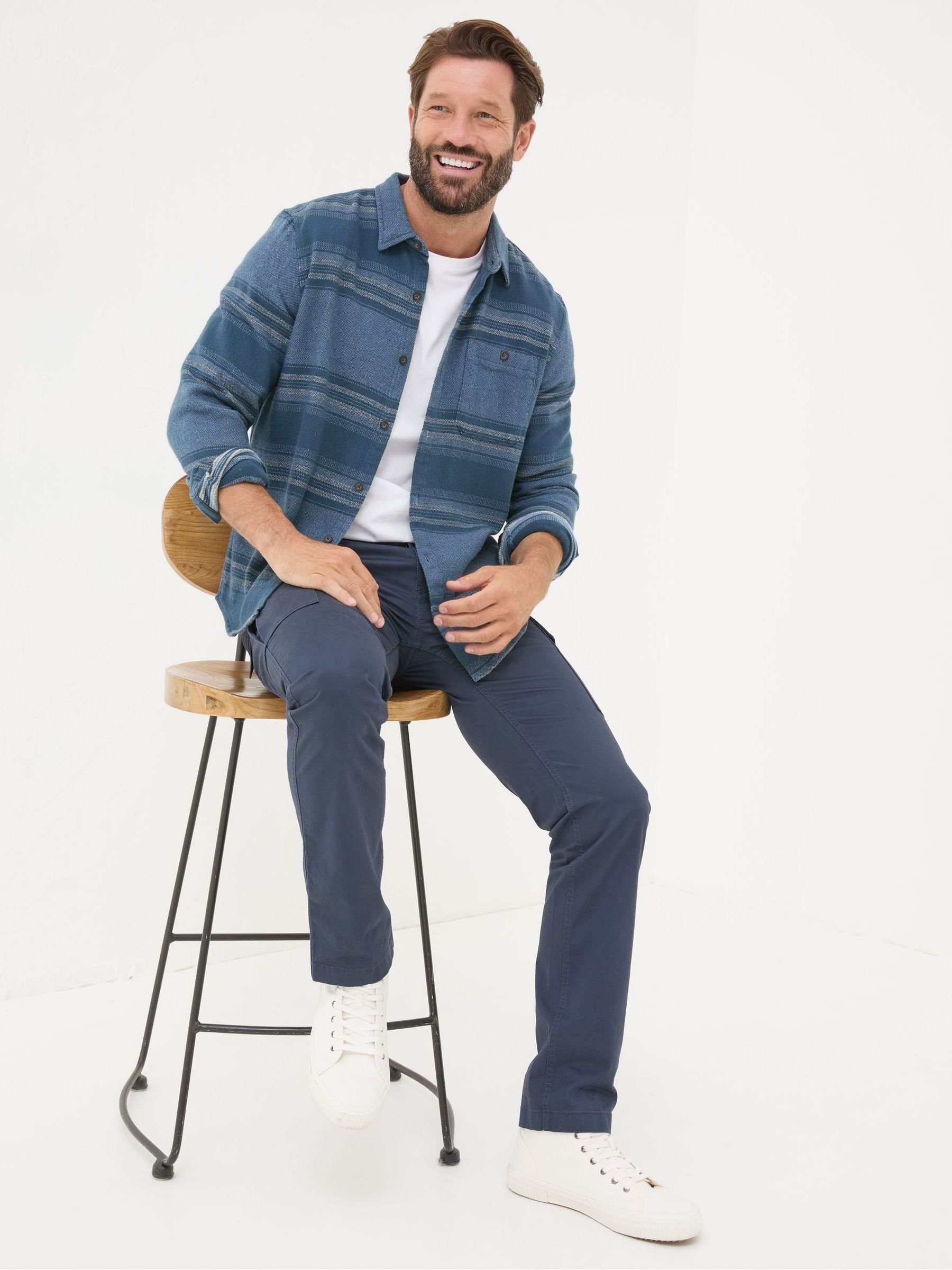 Mawes Blue Navy Cargo Trousers - Image 3 of 5